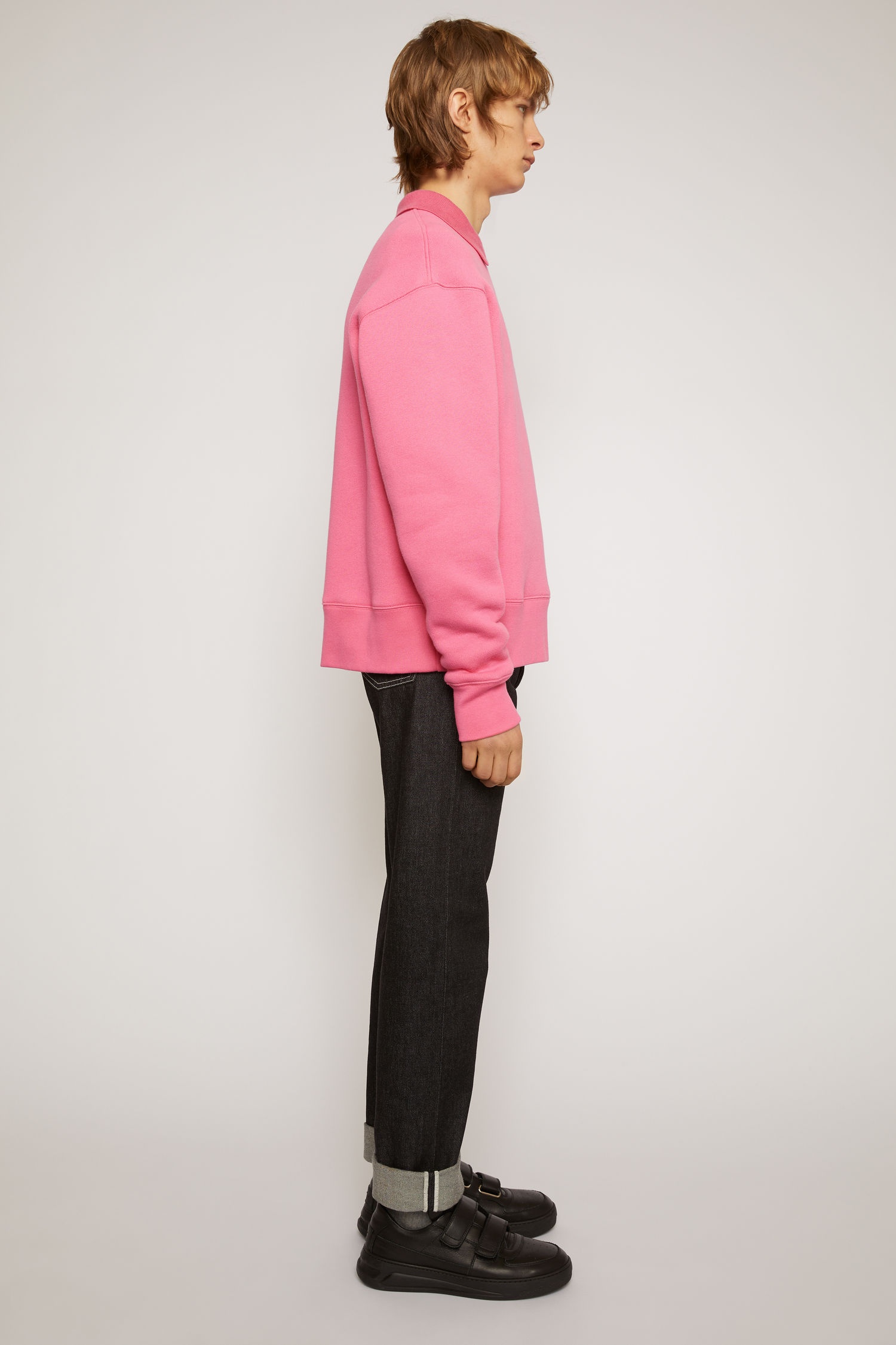 Oversized point collar sweatshirt bubblegum pink - 5