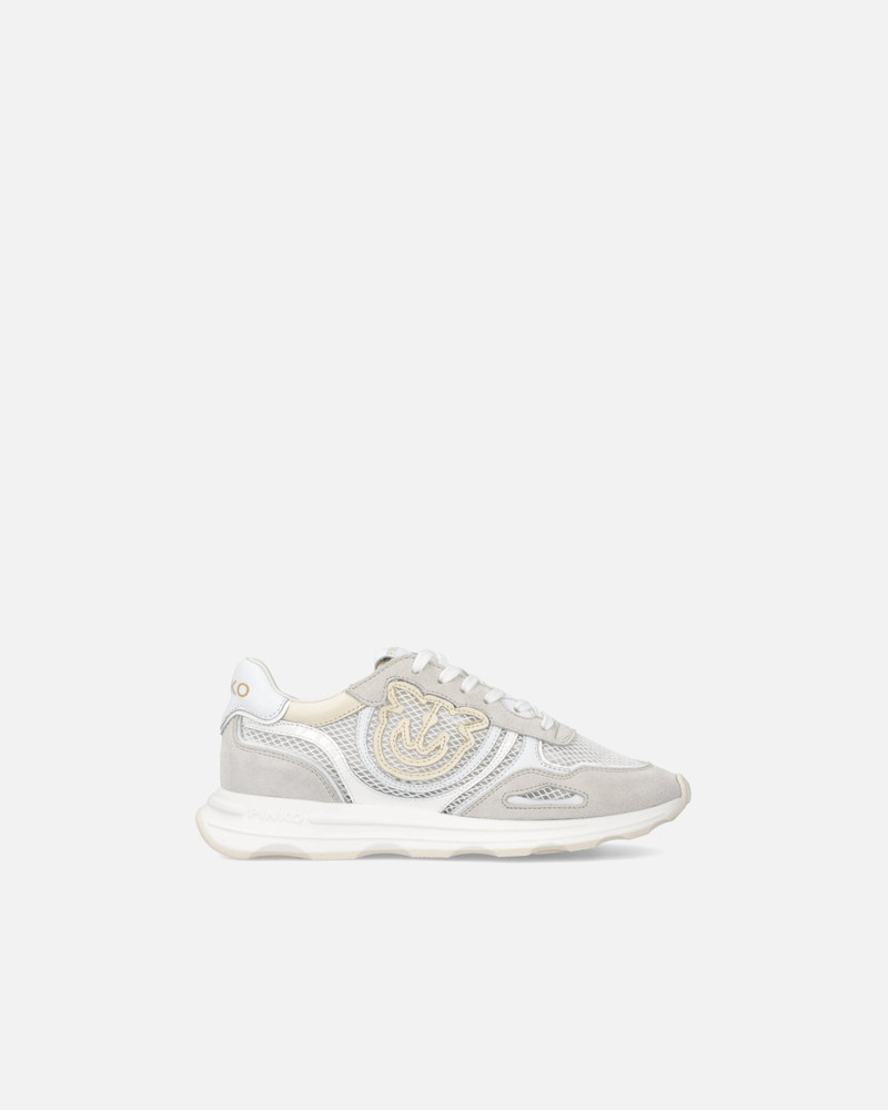 MESH AND SUEDE SNEAKERS WITH LOVE BIRDS LOGO 1