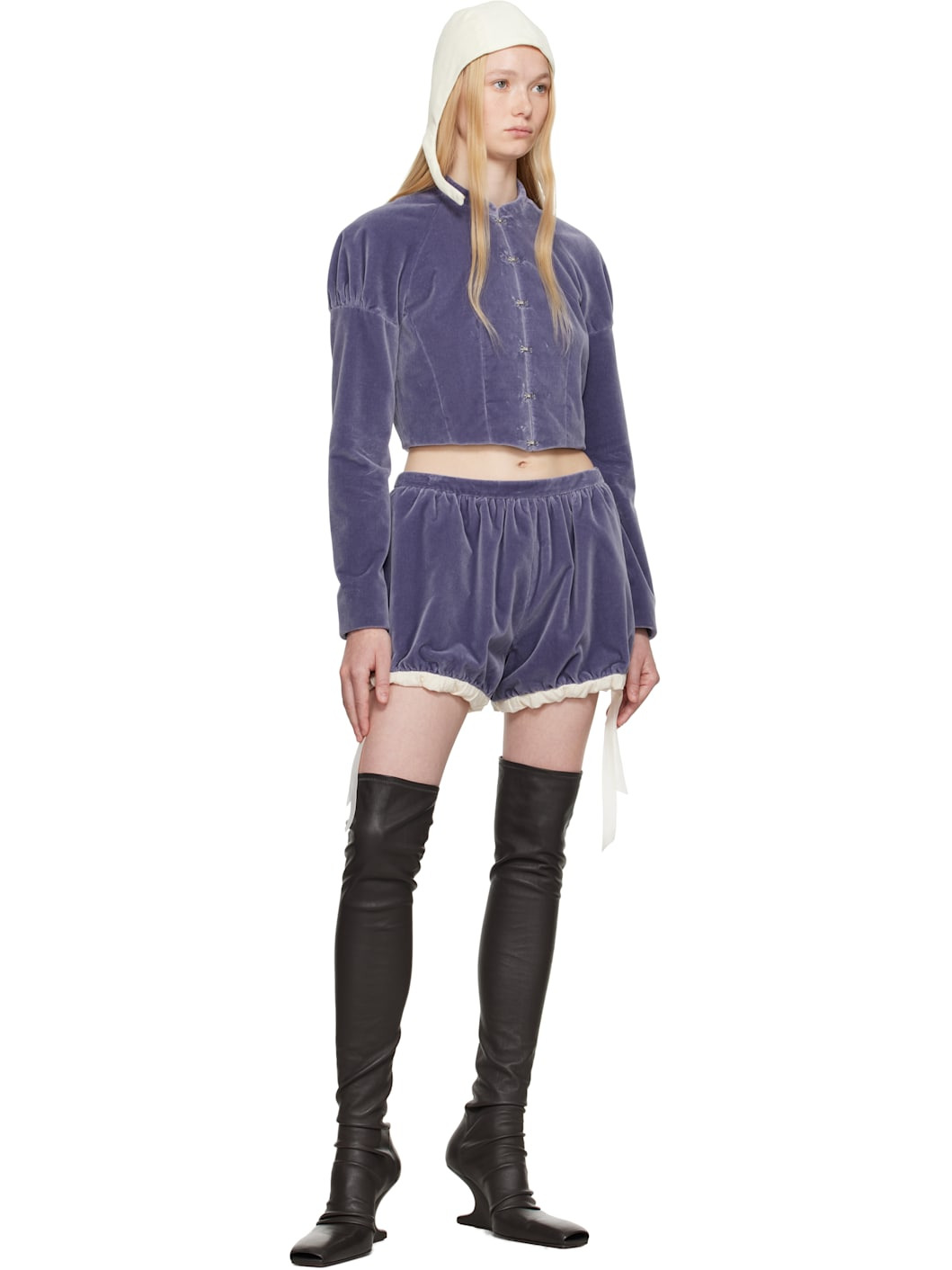 Purple Velvet Mini Bloomers - 4