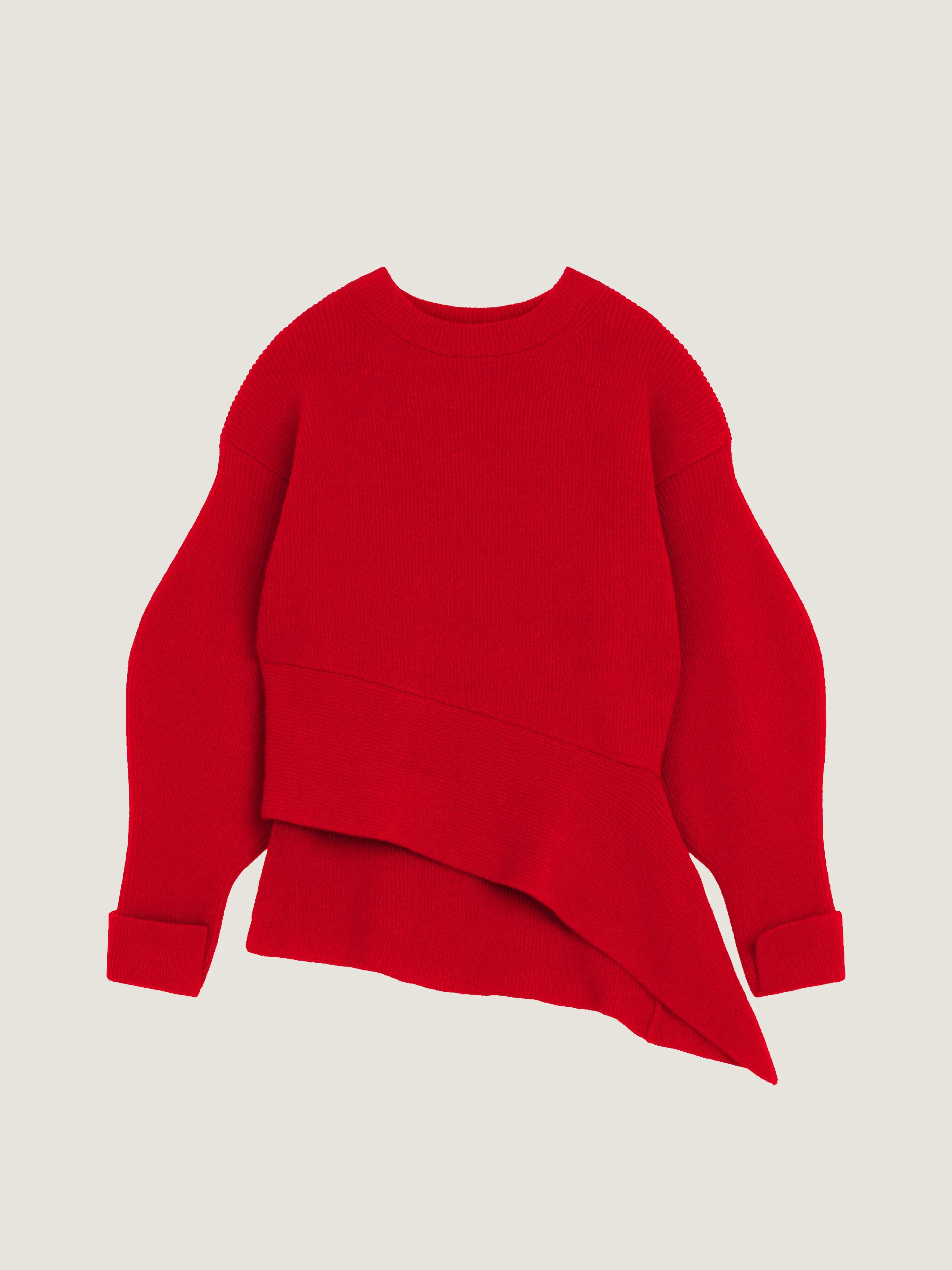 ASYMMETRIC SWEATER IN WOOL AND CASHMERE - 1