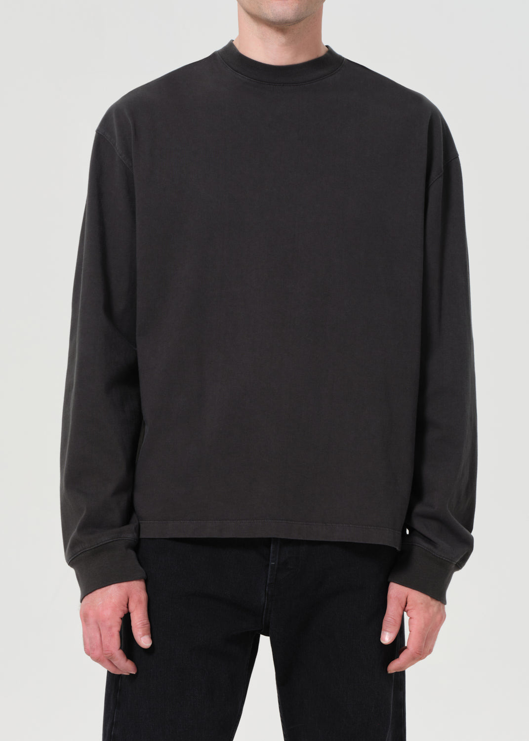 ASHA LONG SLEEVE MOCK NECK TEE IN CAVE - 2