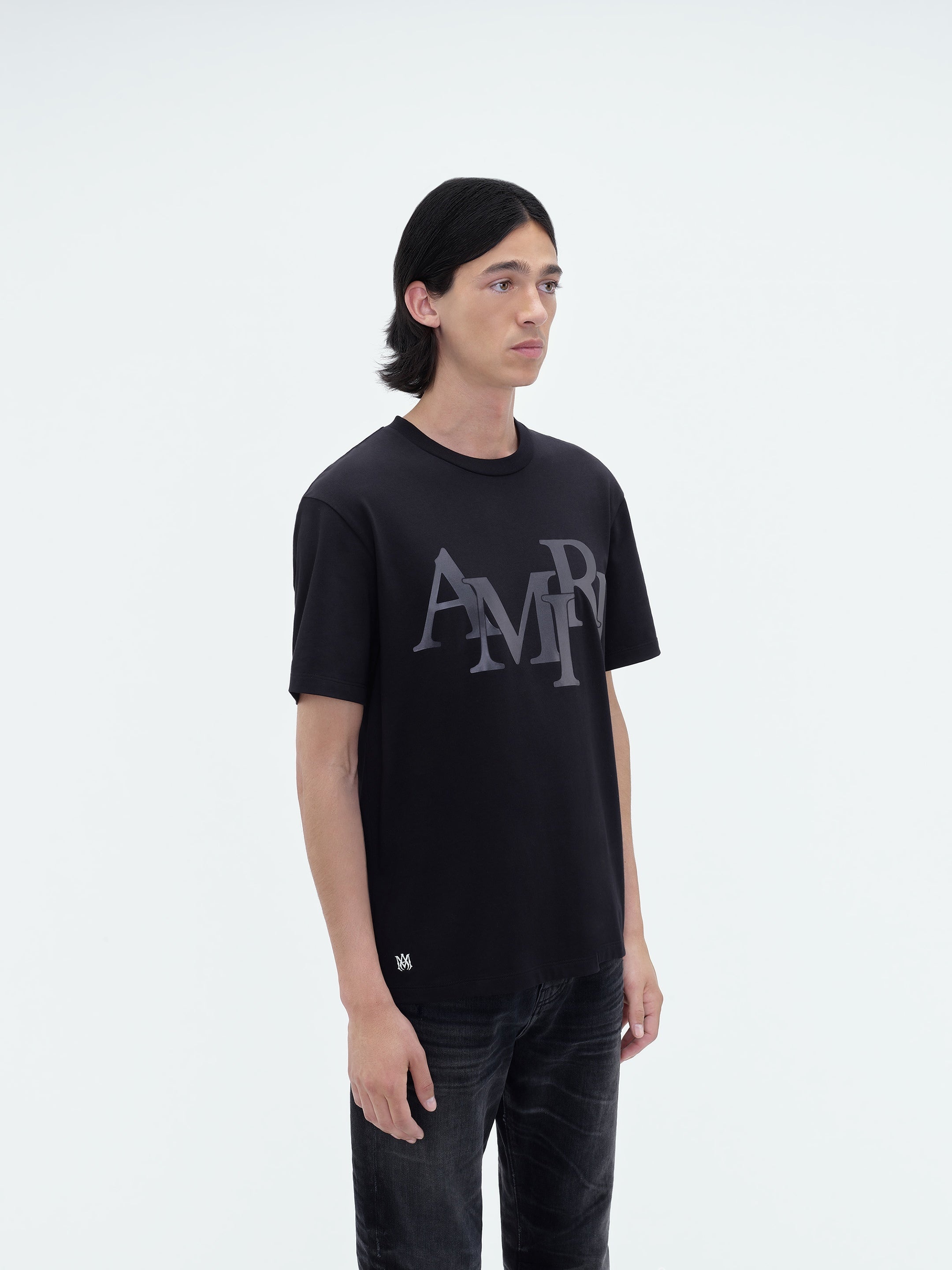 【AMIRI】 Staggered ロゴ Tシャツ AMIRI Staggered Logo T-shirt | Black | FARFETCH JO