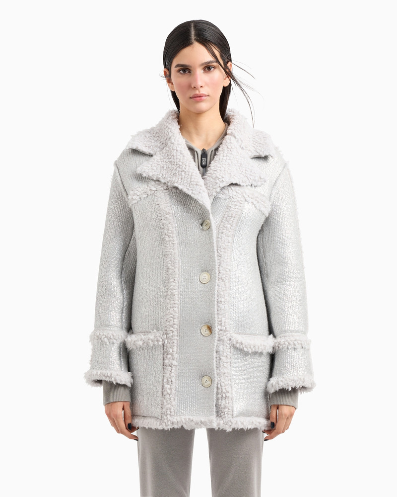 GIORGIO ARMANI GIORGIO ARMANI NEVE PEA COAT IN A LAMINATED CASHMERE, ALPACA AND SILK BLEND outlook