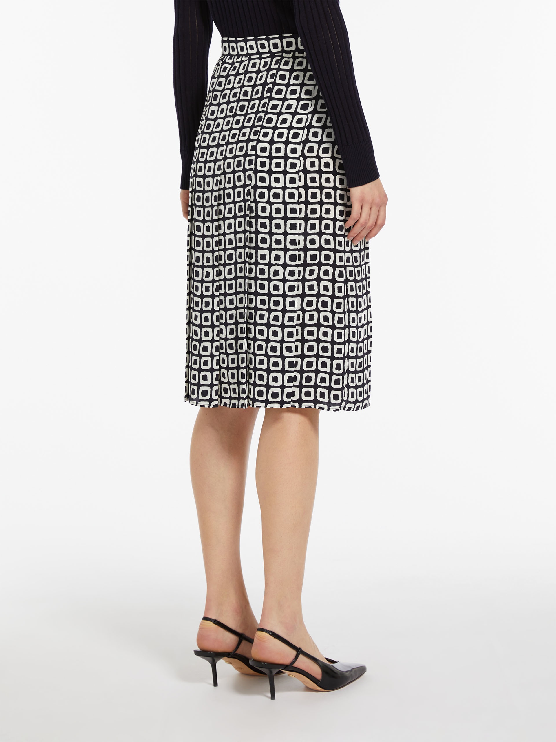 UTOPICO Pleated printed silk skirt - 4