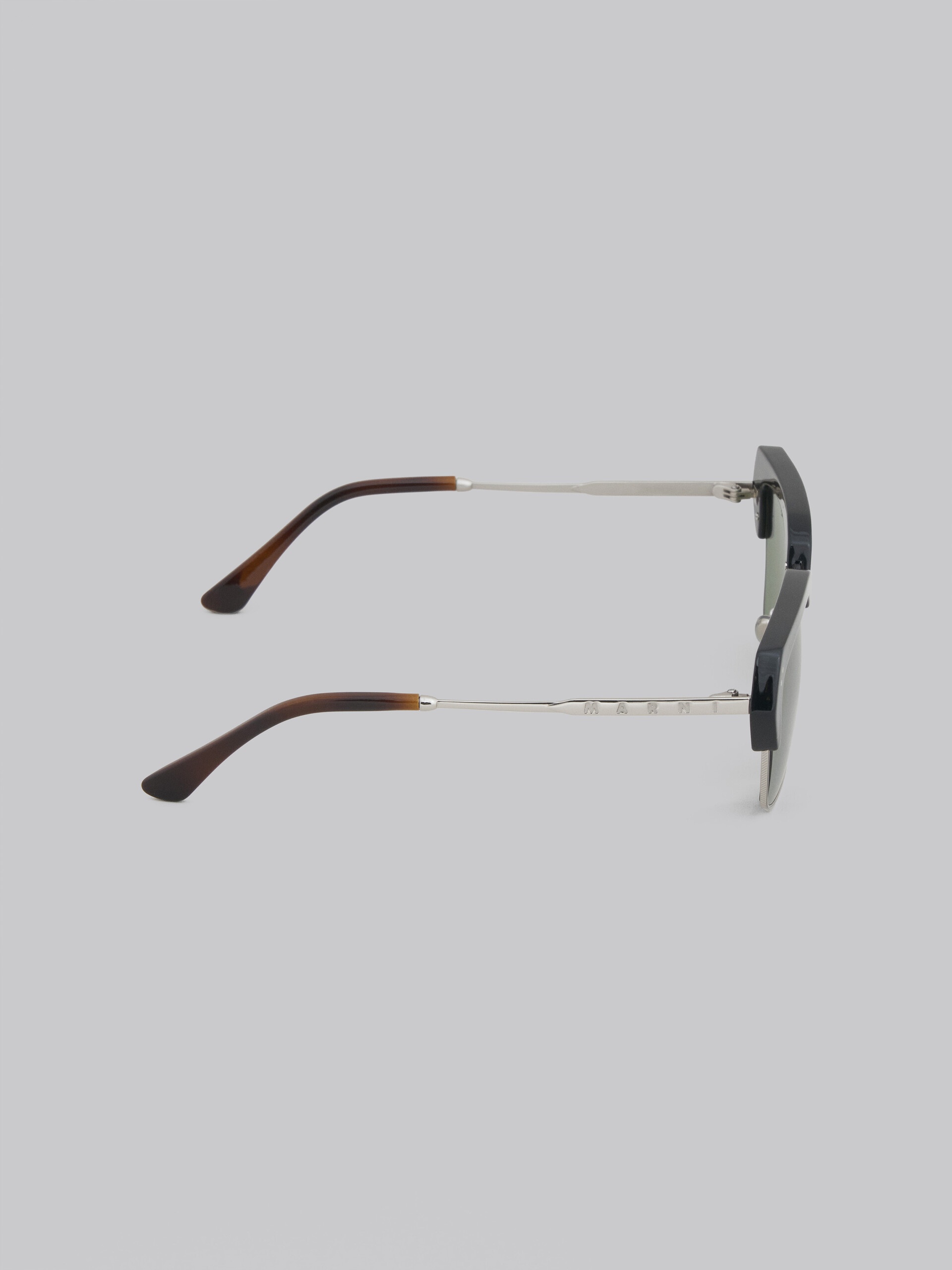 GREEN THREE GORGES METAL AND ACETATE SUNGLASSES - 3