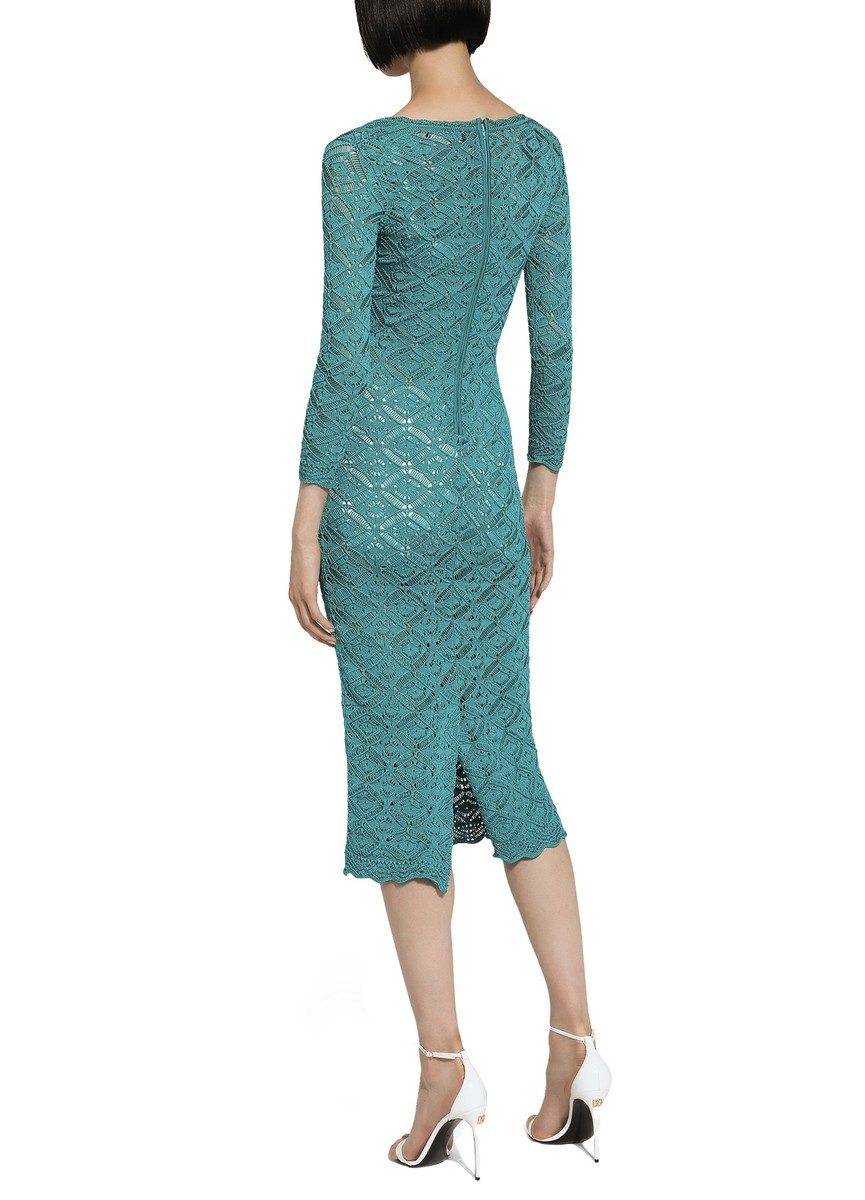 Crochet calf-length dress - 3