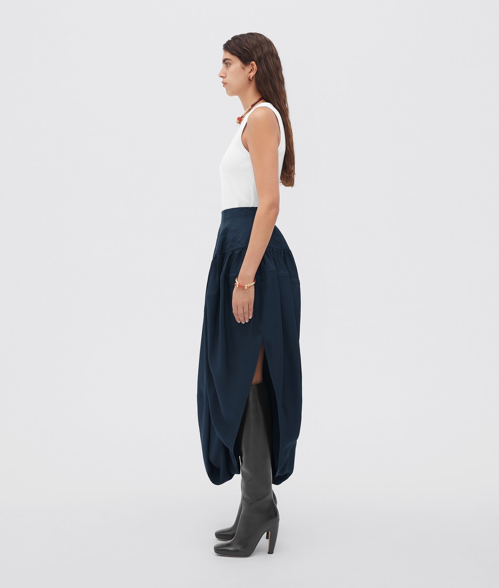 washed viscose skirt - 2