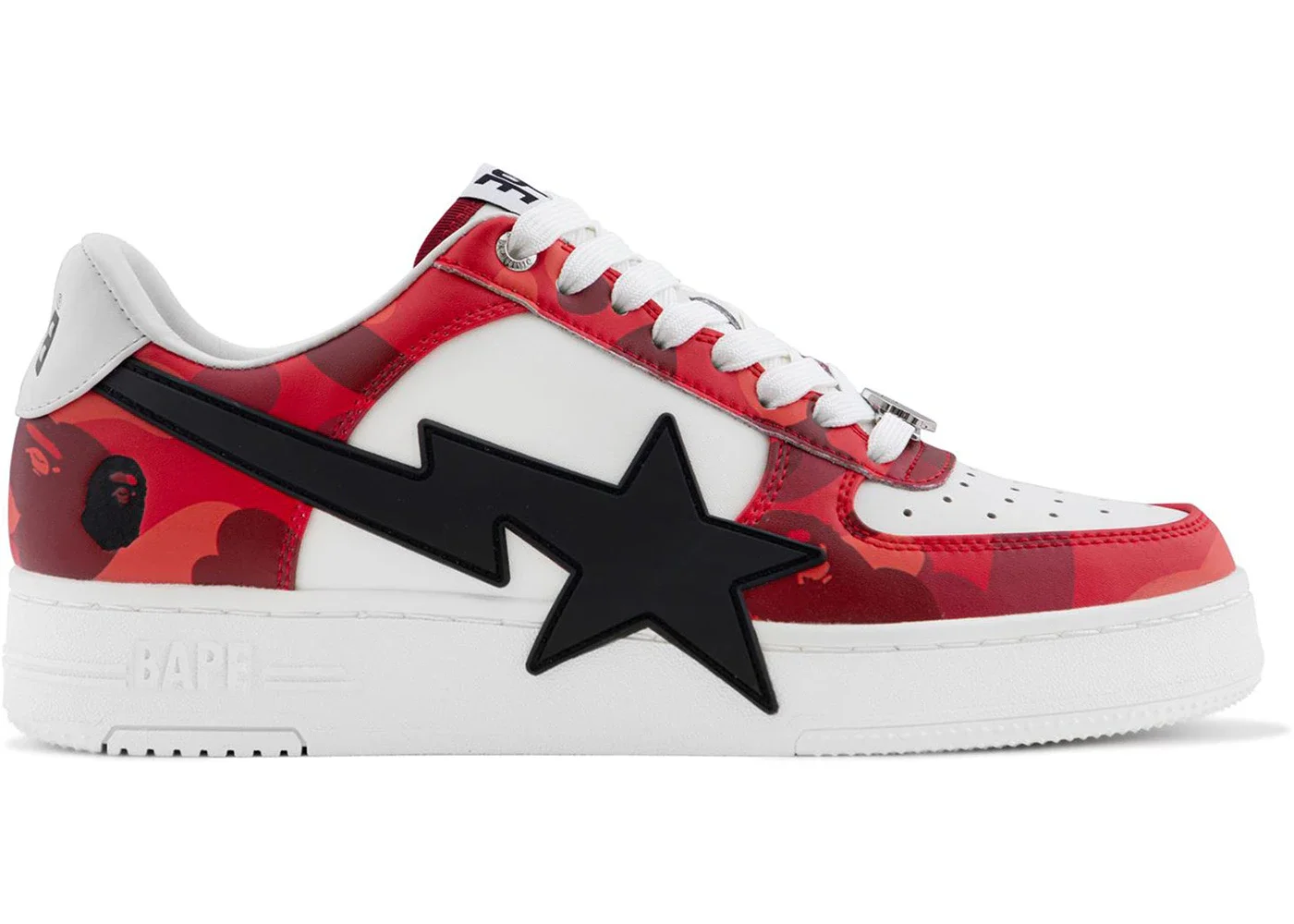 A Bathing Ape Bape Sta Low OS #1 Color Camo Red White - 1