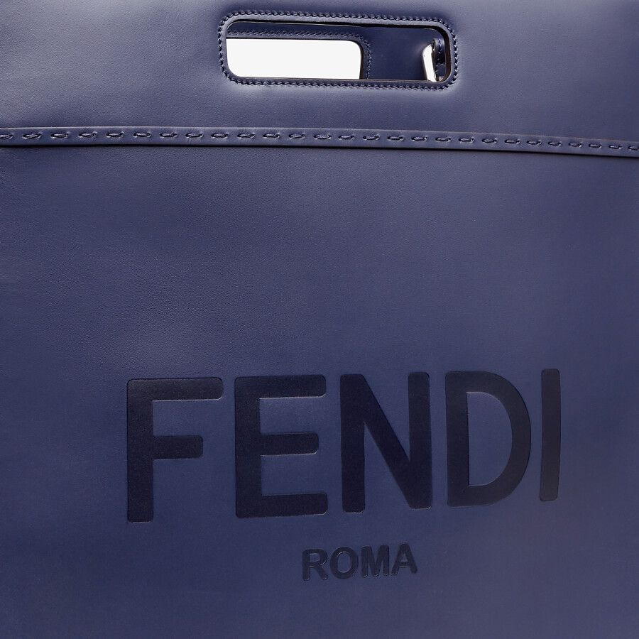 Blue leather shopper - 6