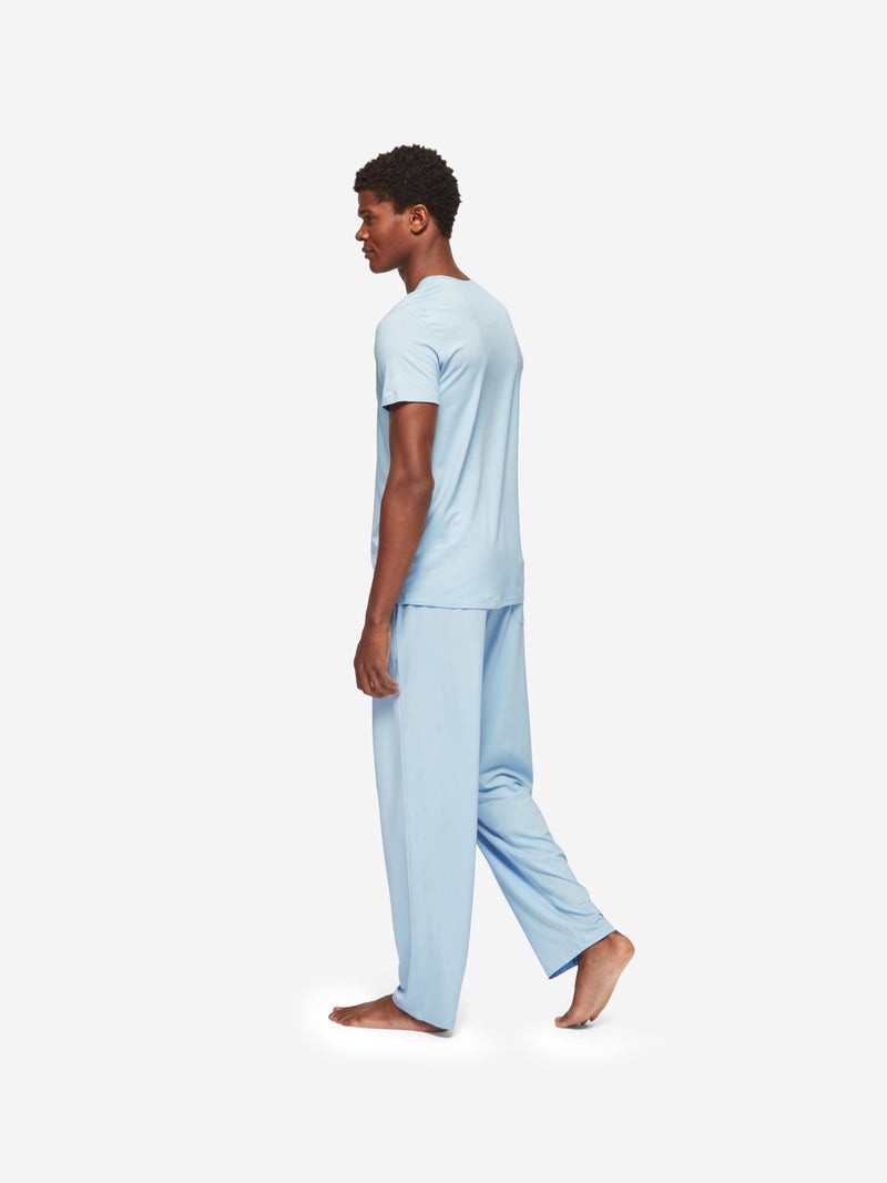 Men's Lounge Trousers Basel Micro Modal Stretch Sky - 4