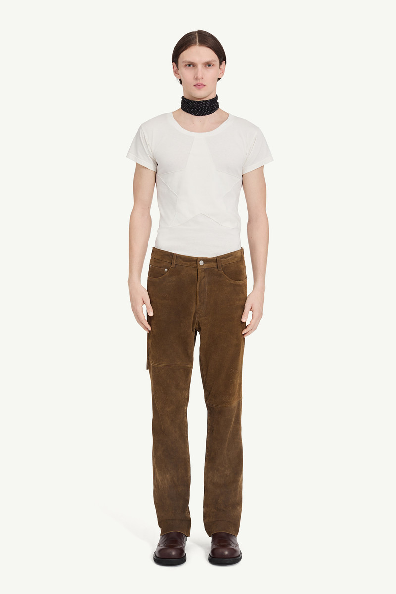 Suede leather trousers 1