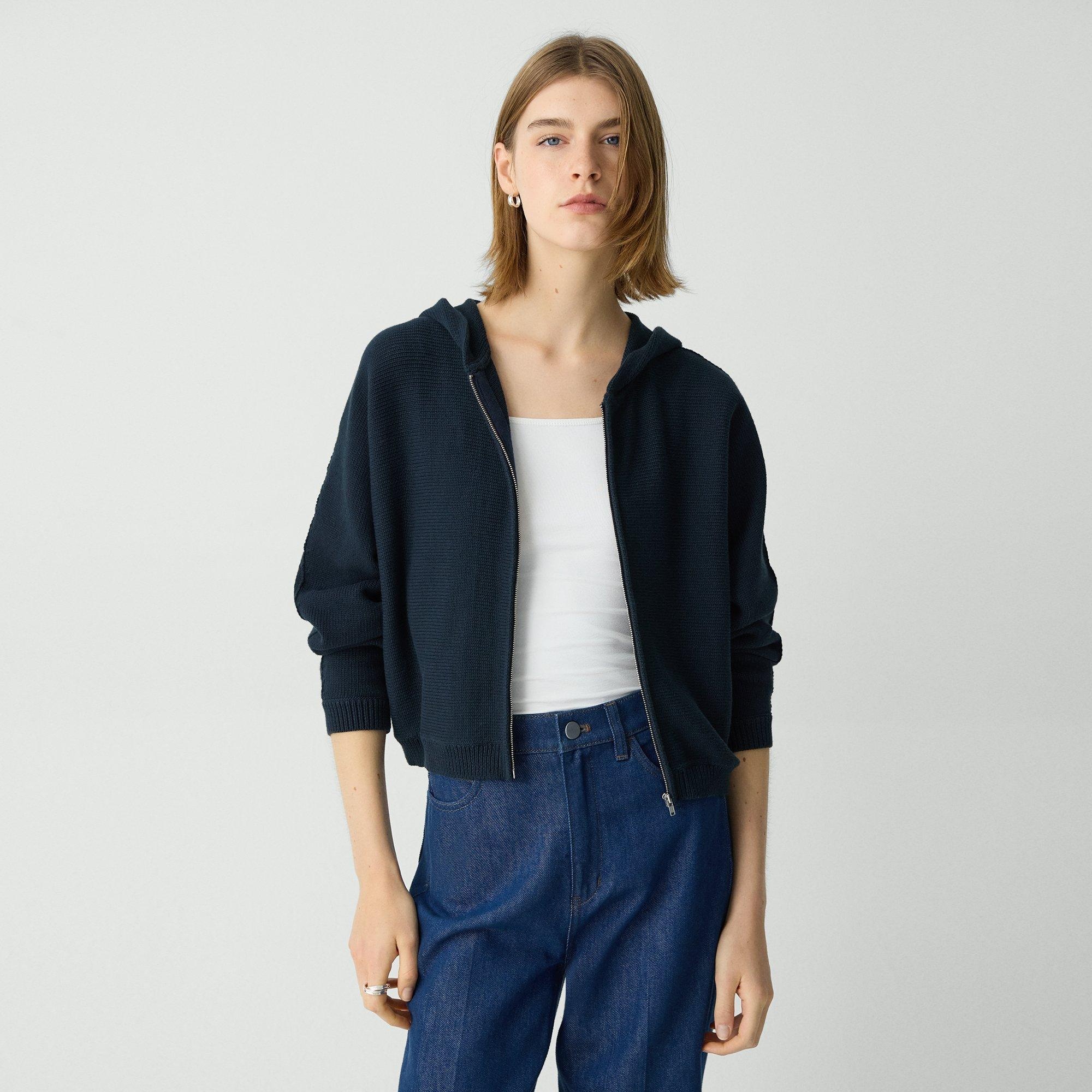 Zip-Up Hoodie in Rounded Cotton - 2
