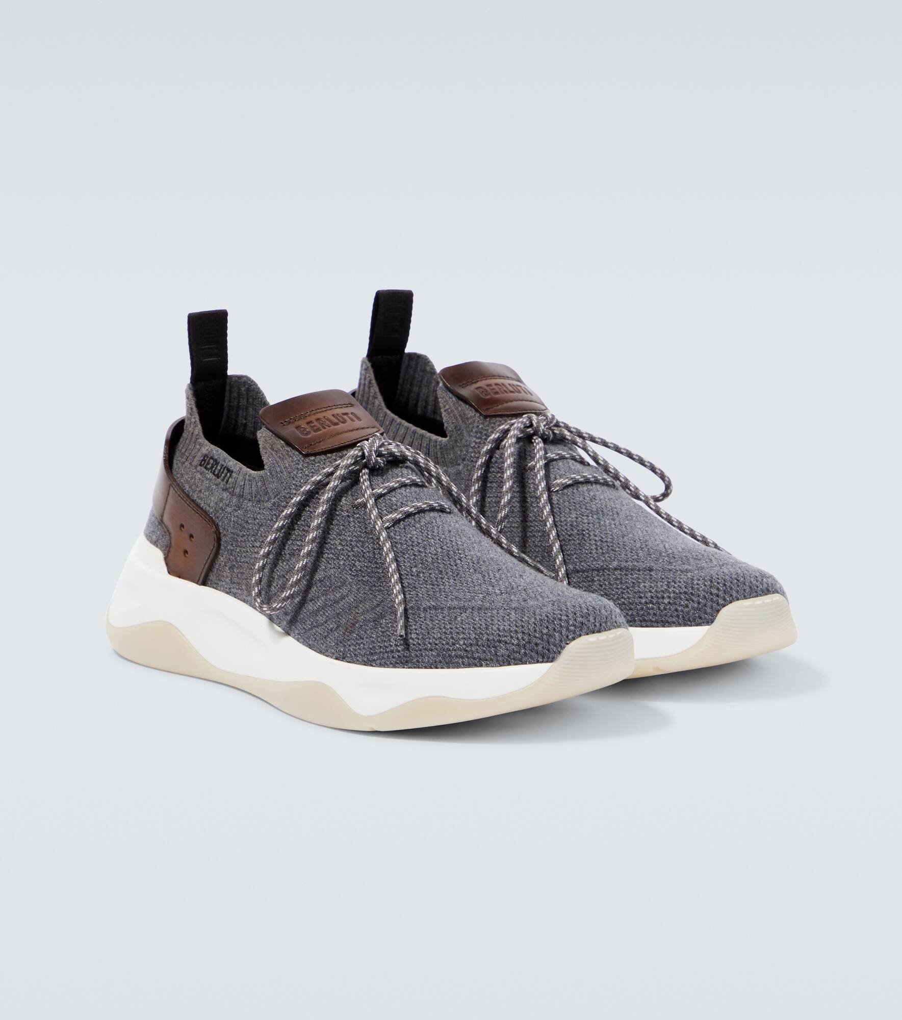 Shadow cashmere knit sneakers - 5