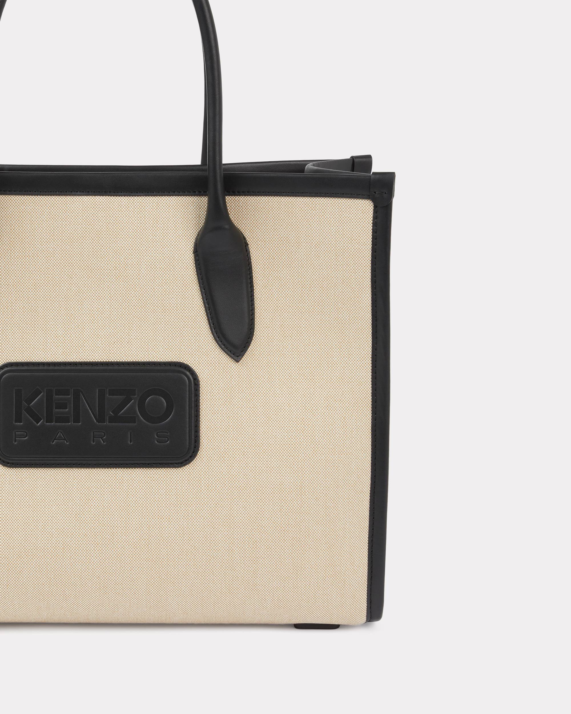 'KENZO 18' large canvas and leather tote bag - 3