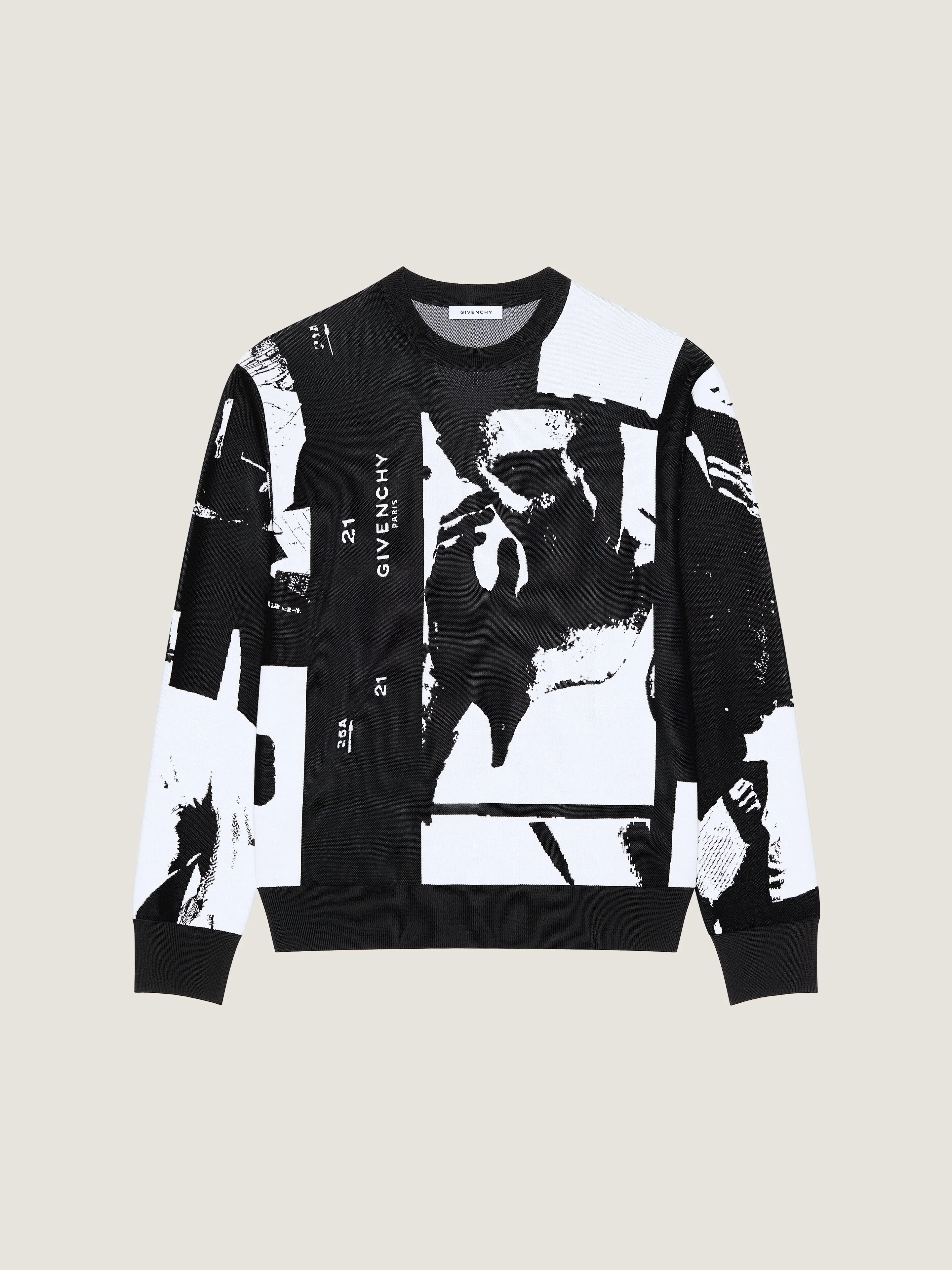 SWEATER IN KNIT WITH PHOTOGRAPHIC NEGATIVE JACQUARD - 1