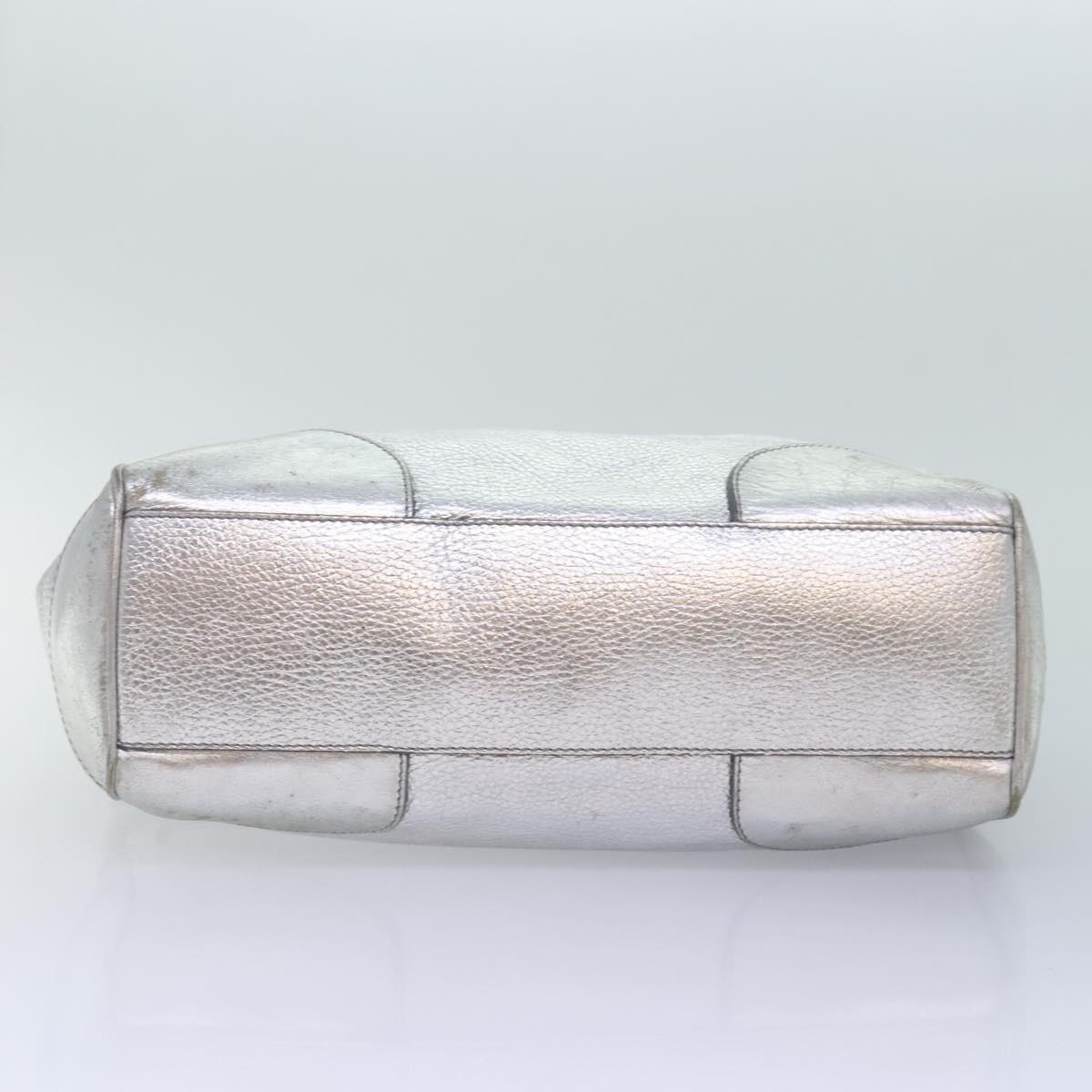 CELINE Tote Bag Leather Silver - 5