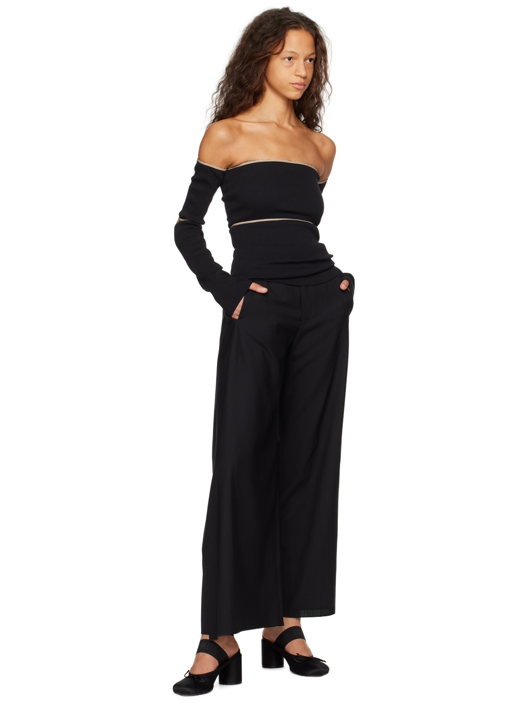 Black Wrap Trousers - 4