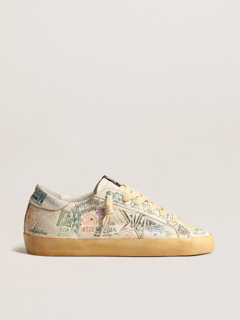 Super-Star in white nappa with all-over multicolor graffiti - 1