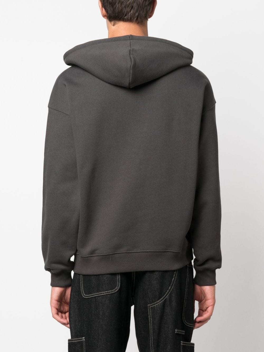 logo patch drawstring hoodie - 4