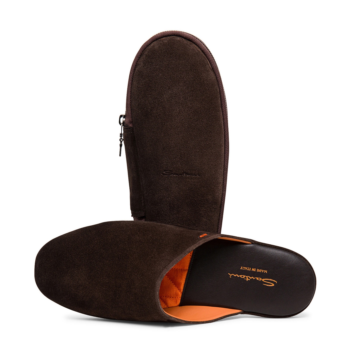 Men's brown leather slipper - 5