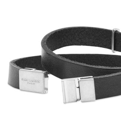 SAINT LAURENT Saint Laurent YSL Logo Double Wrap Bracelet outlook