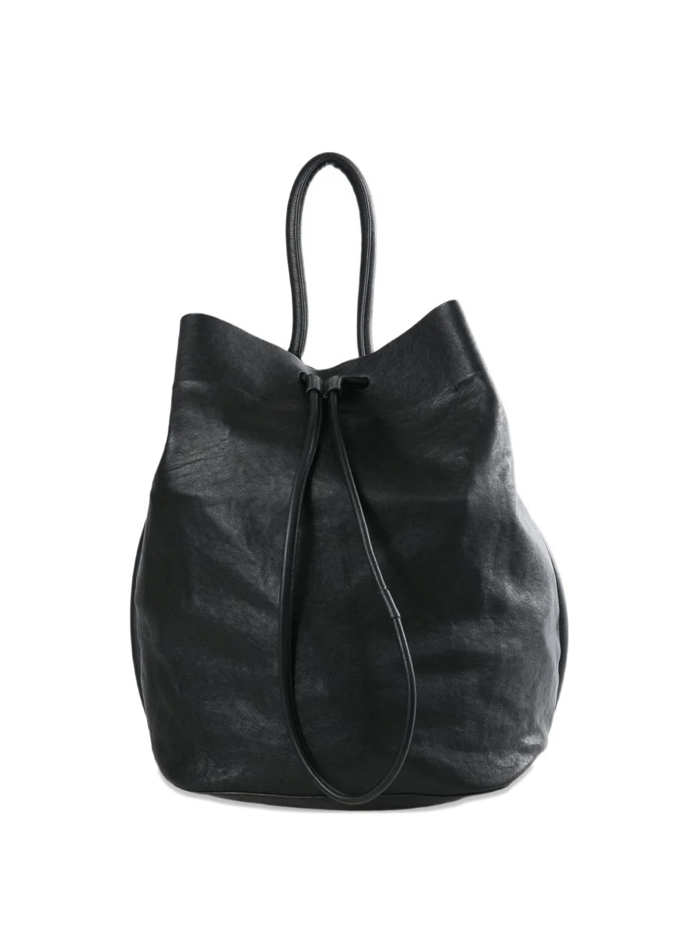 large drawstring-fastening bucket bag - 1