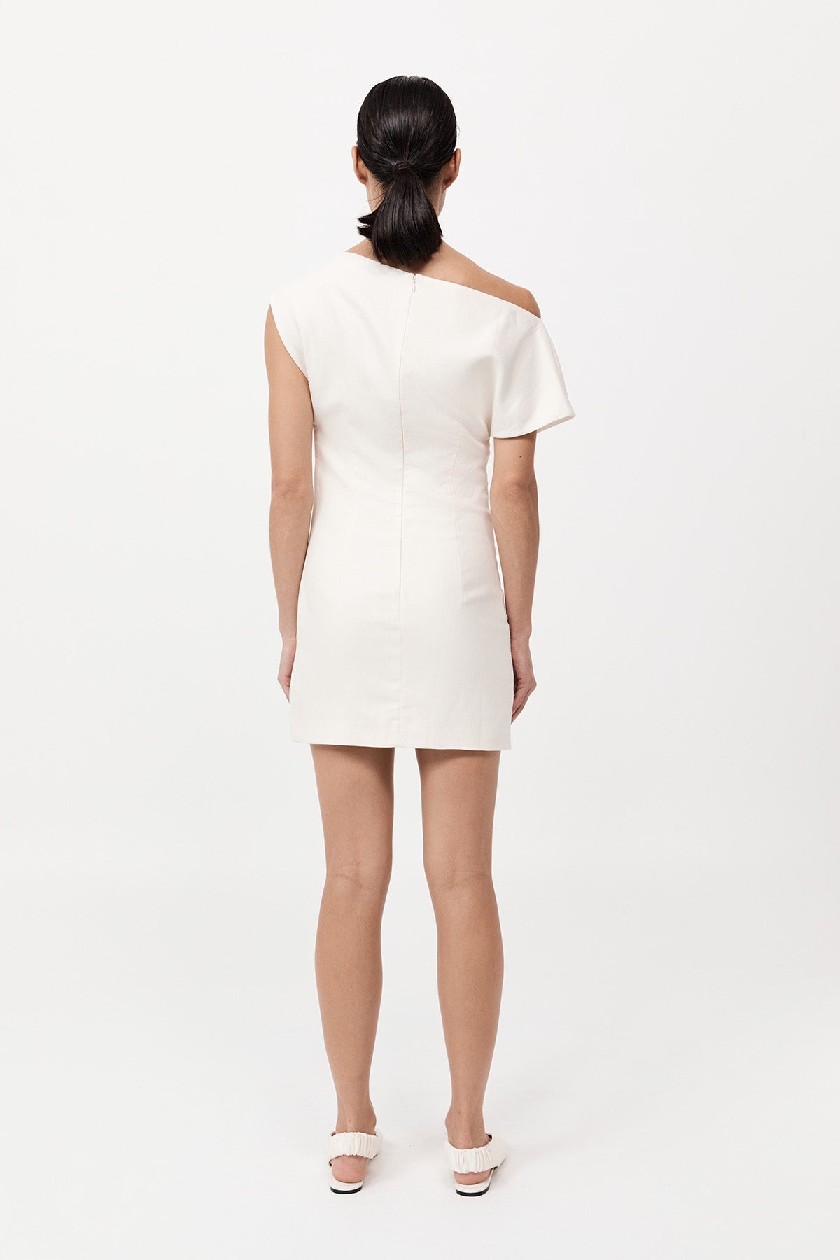 Asymmetric Mini Dress - Ivory - 5