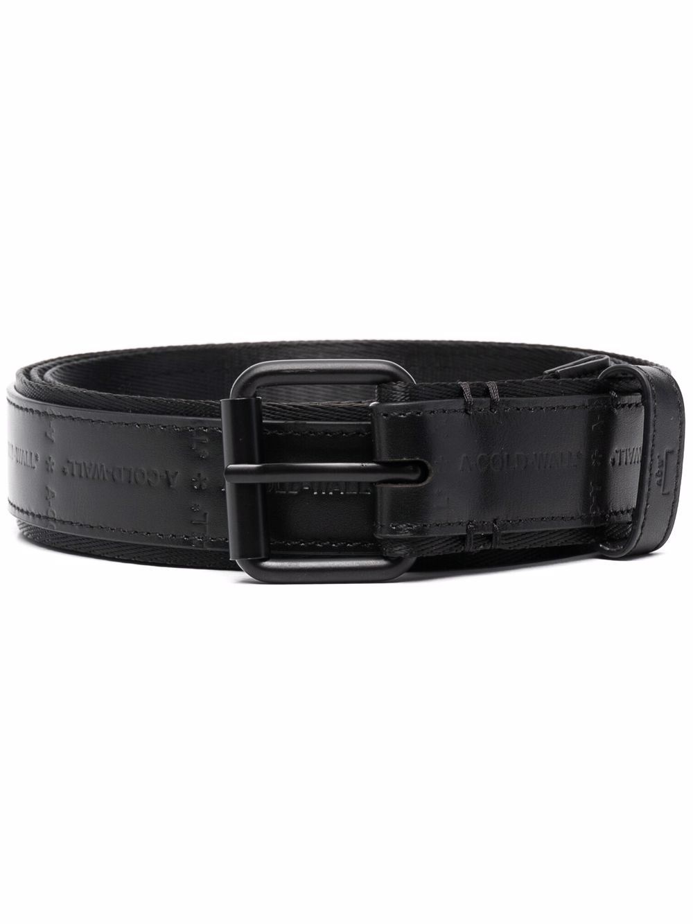 embossed-logo leather belt - 1