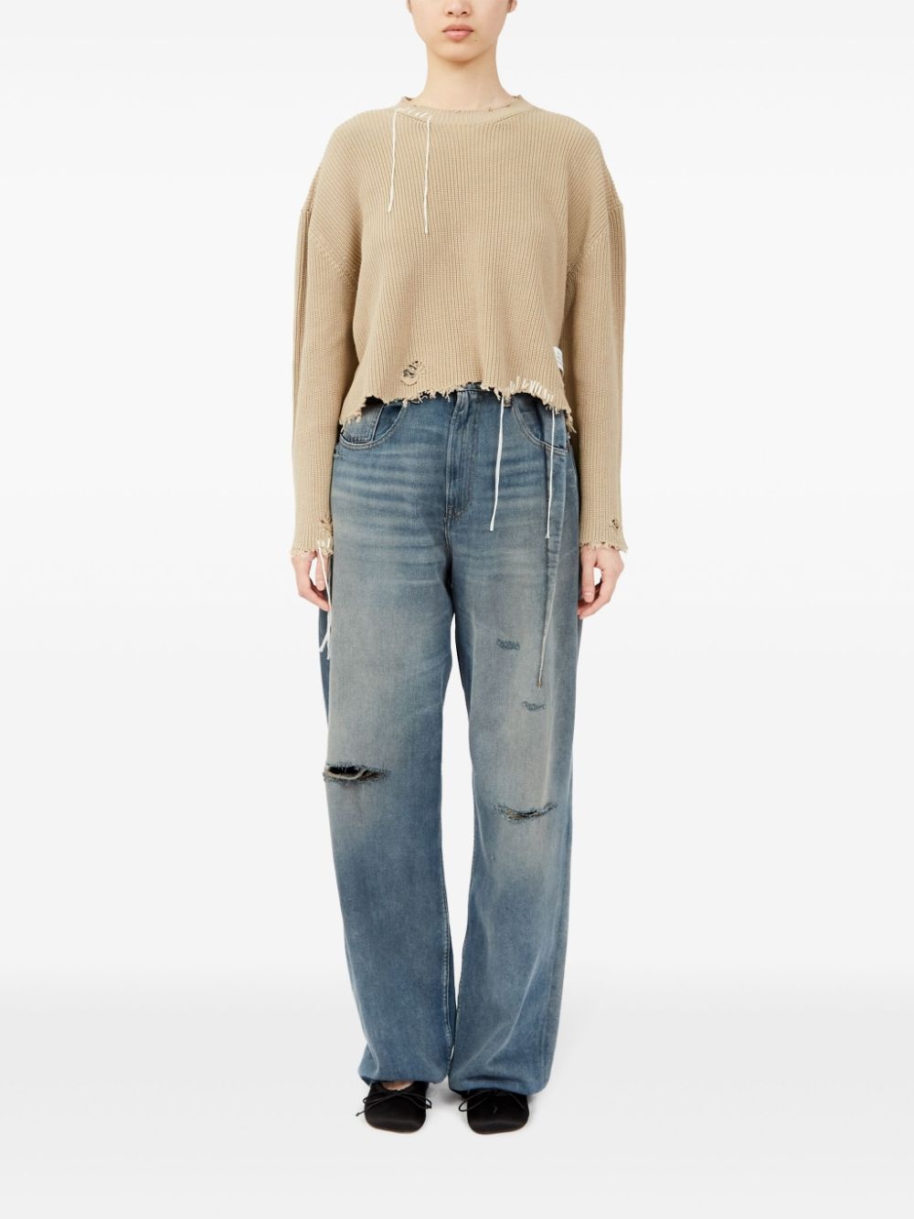 crew-neck cotton jumper - 2