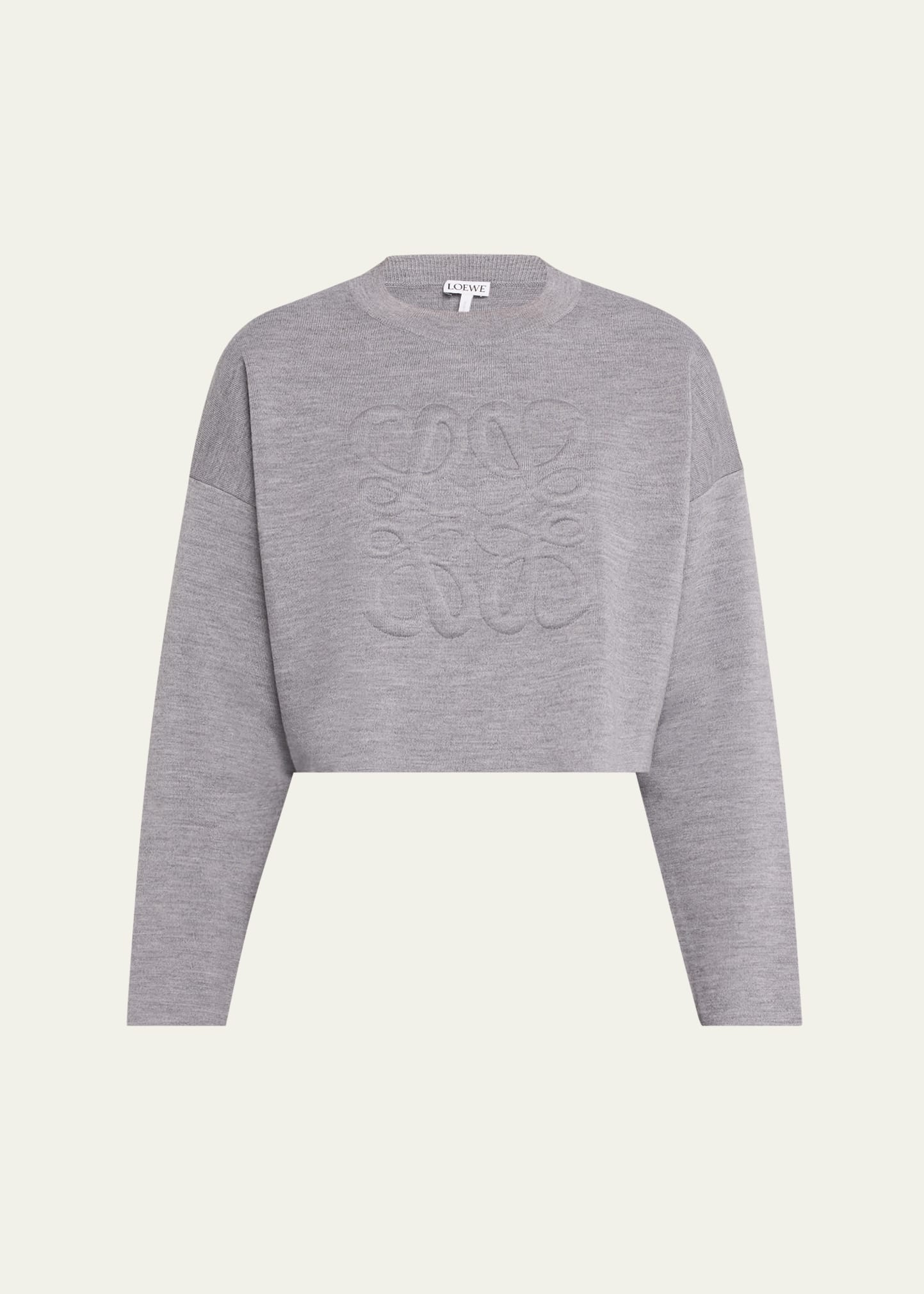 Short Wool Sweater with Anagram Detail - 1