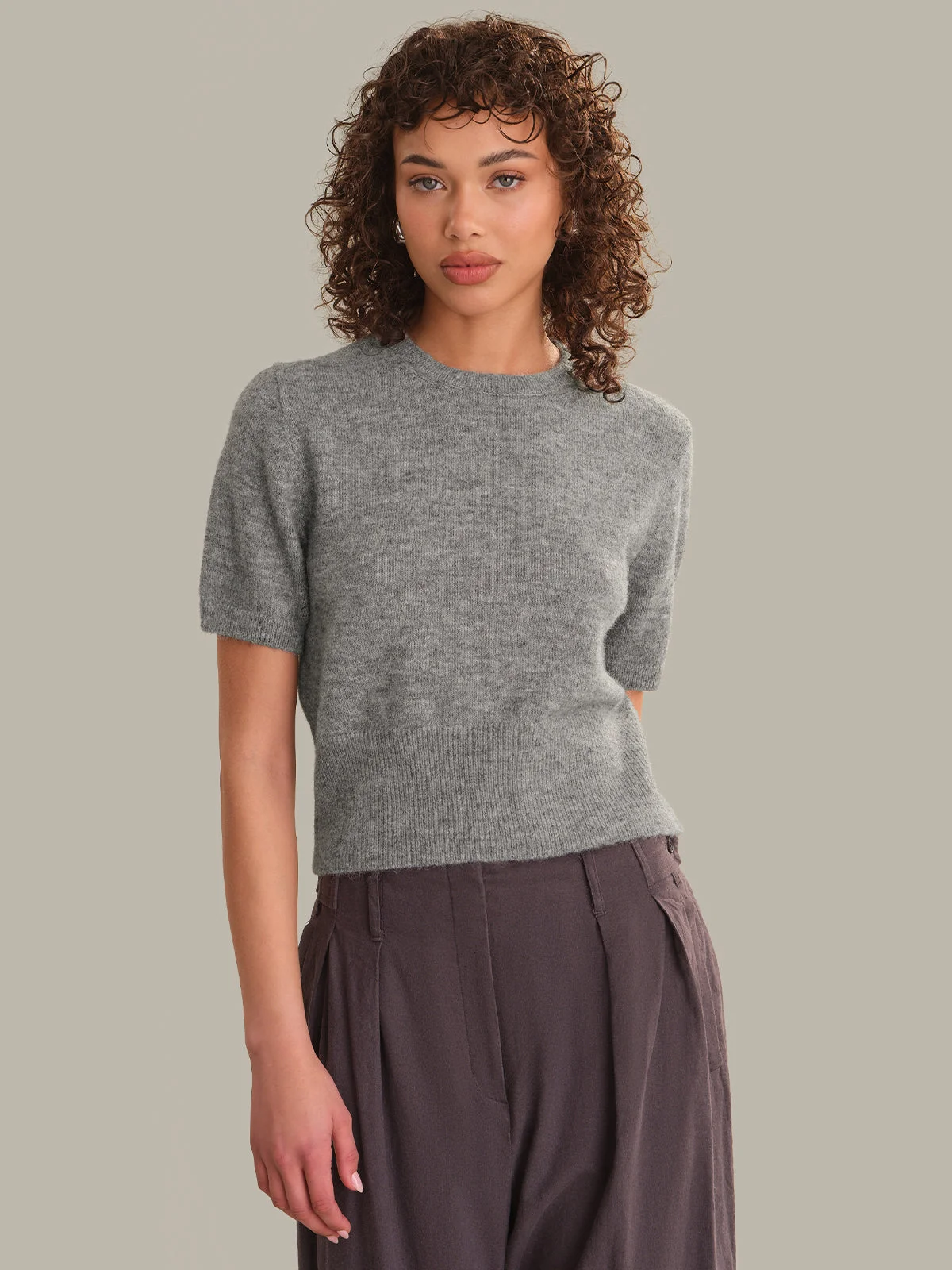 Andie Short Sleeve Sweater Tee - 1