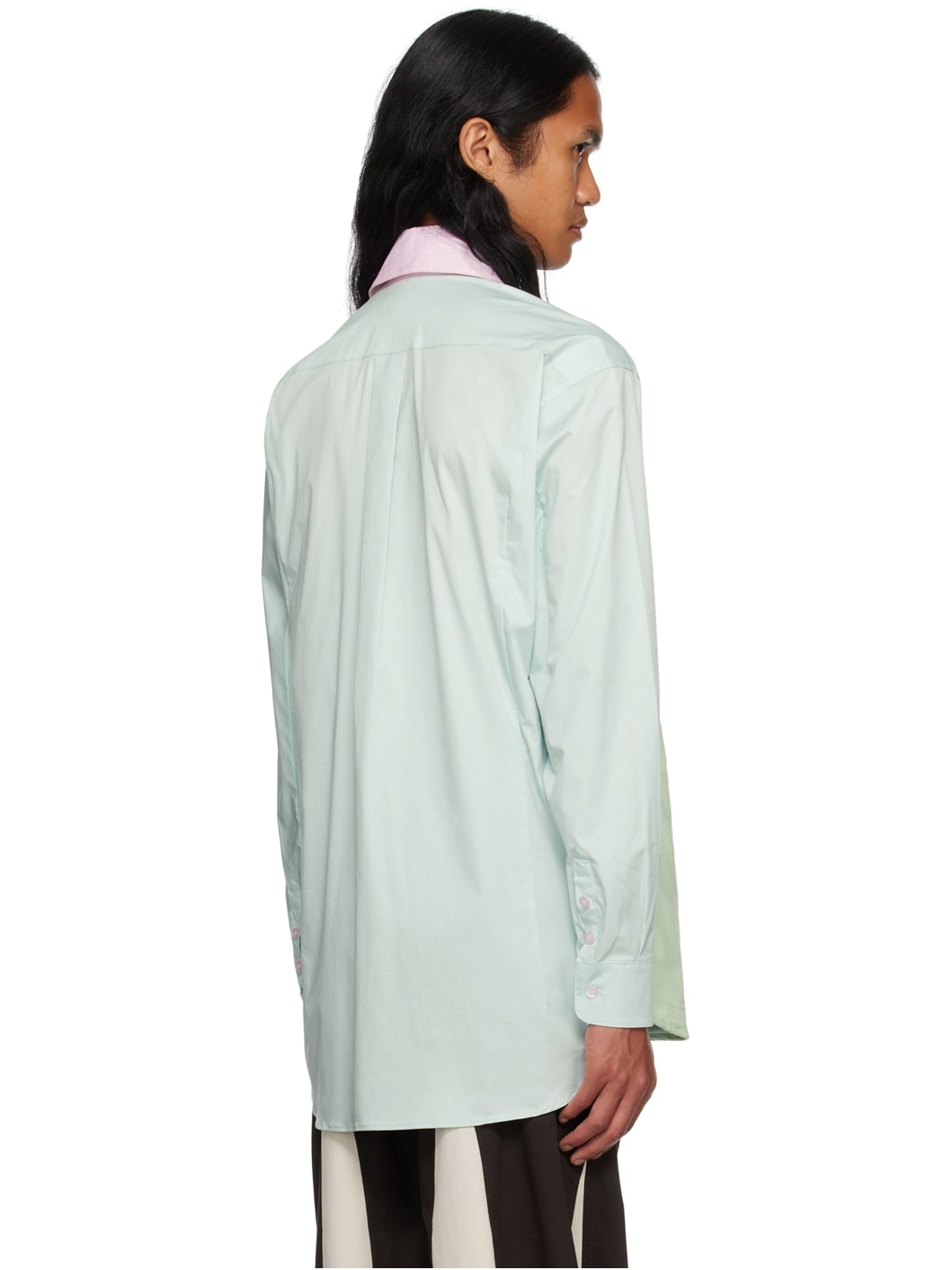 Blue & Green Paneled Shirt - 3