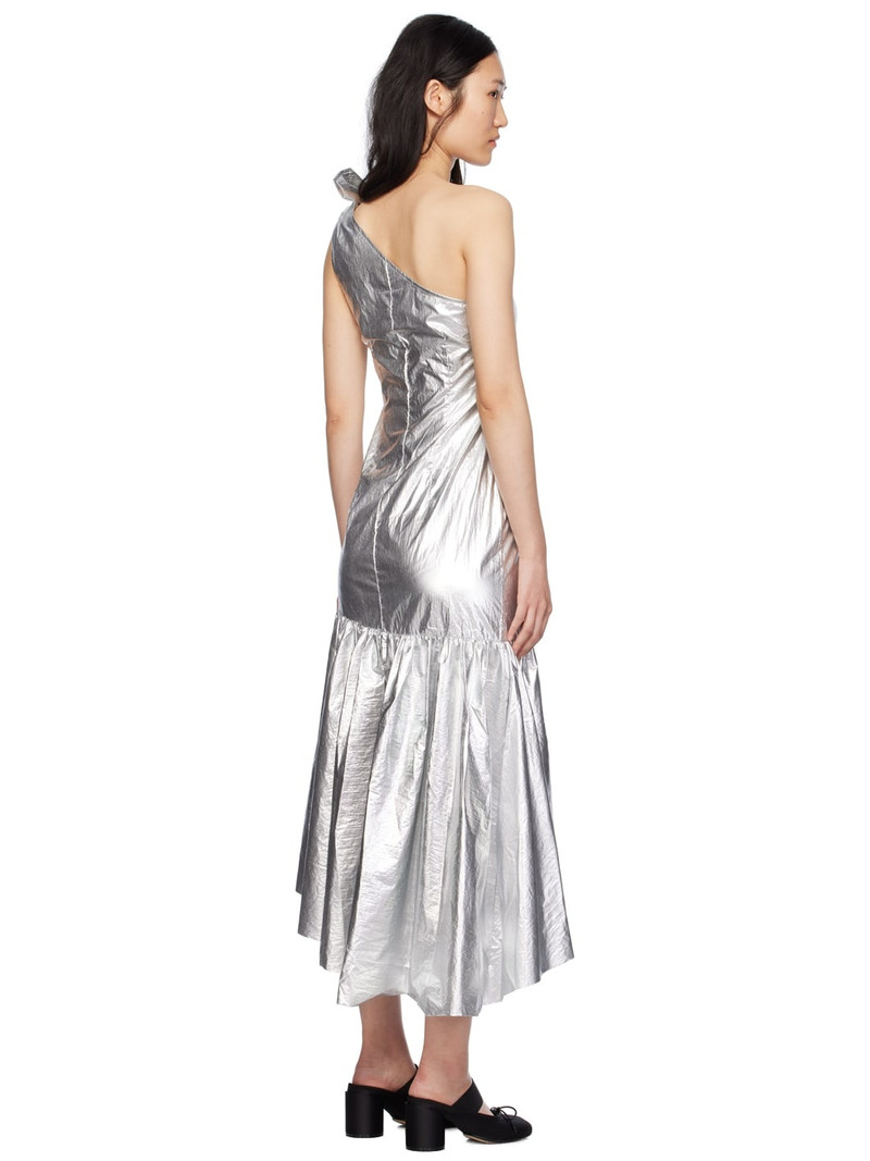 Silver Ruffles Midi Dress 3