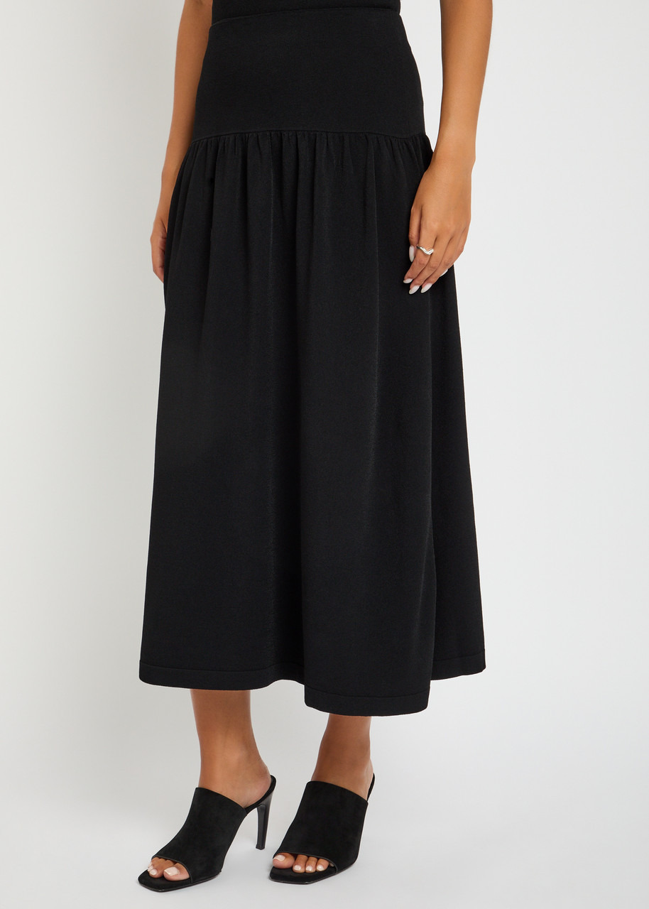 Vince Pleated Stretch-knit Midi Skirt - 2