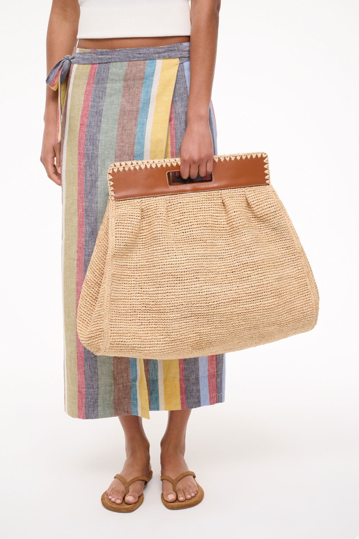 STAUD RUE TOTE BAG NATURAL TAN - 4