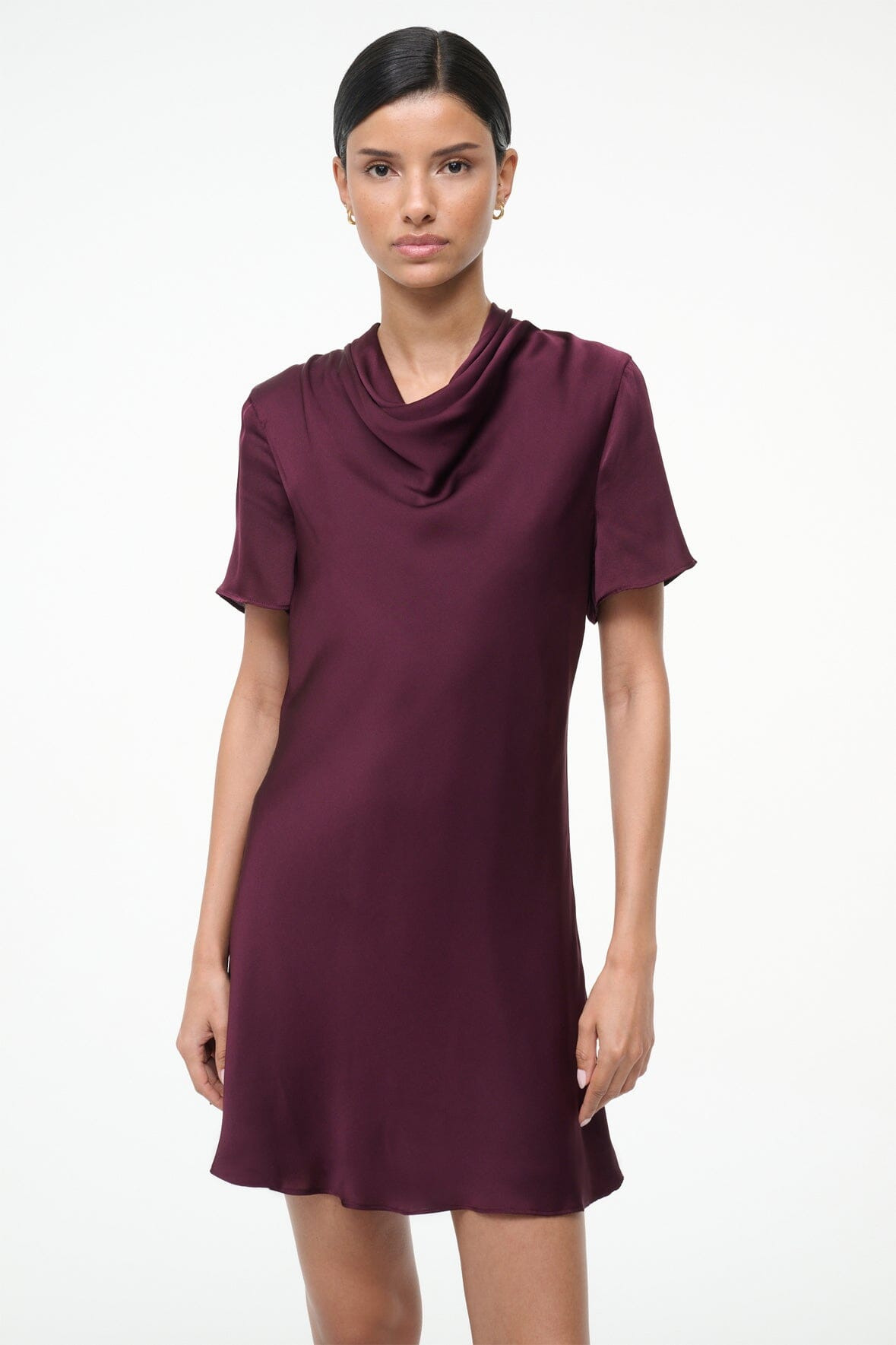 STAUD IRIS SILK DRESS SYRAH - 4