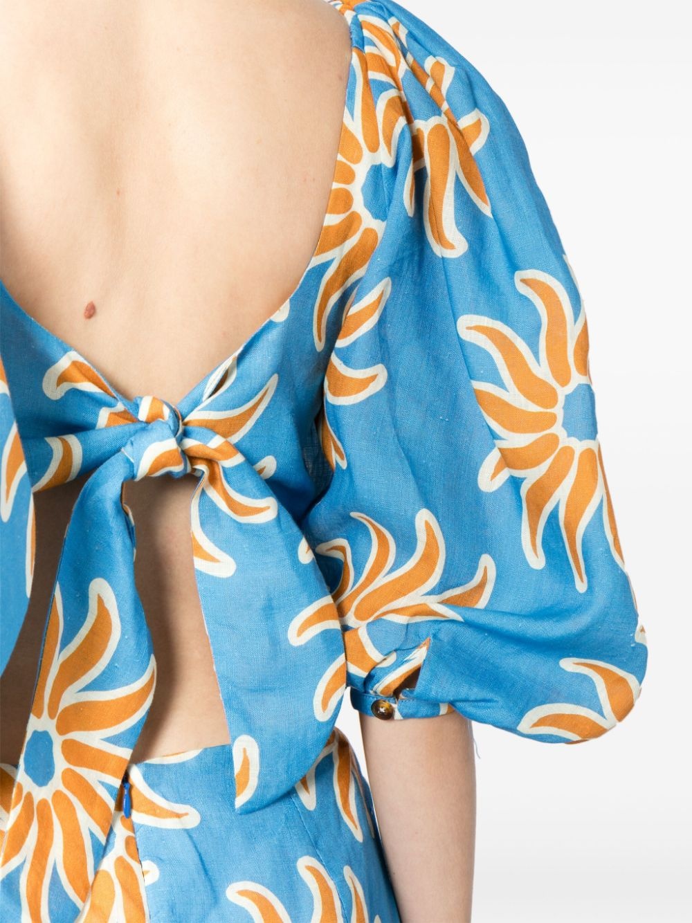 Timbiqui graphic-print linen dress - 5