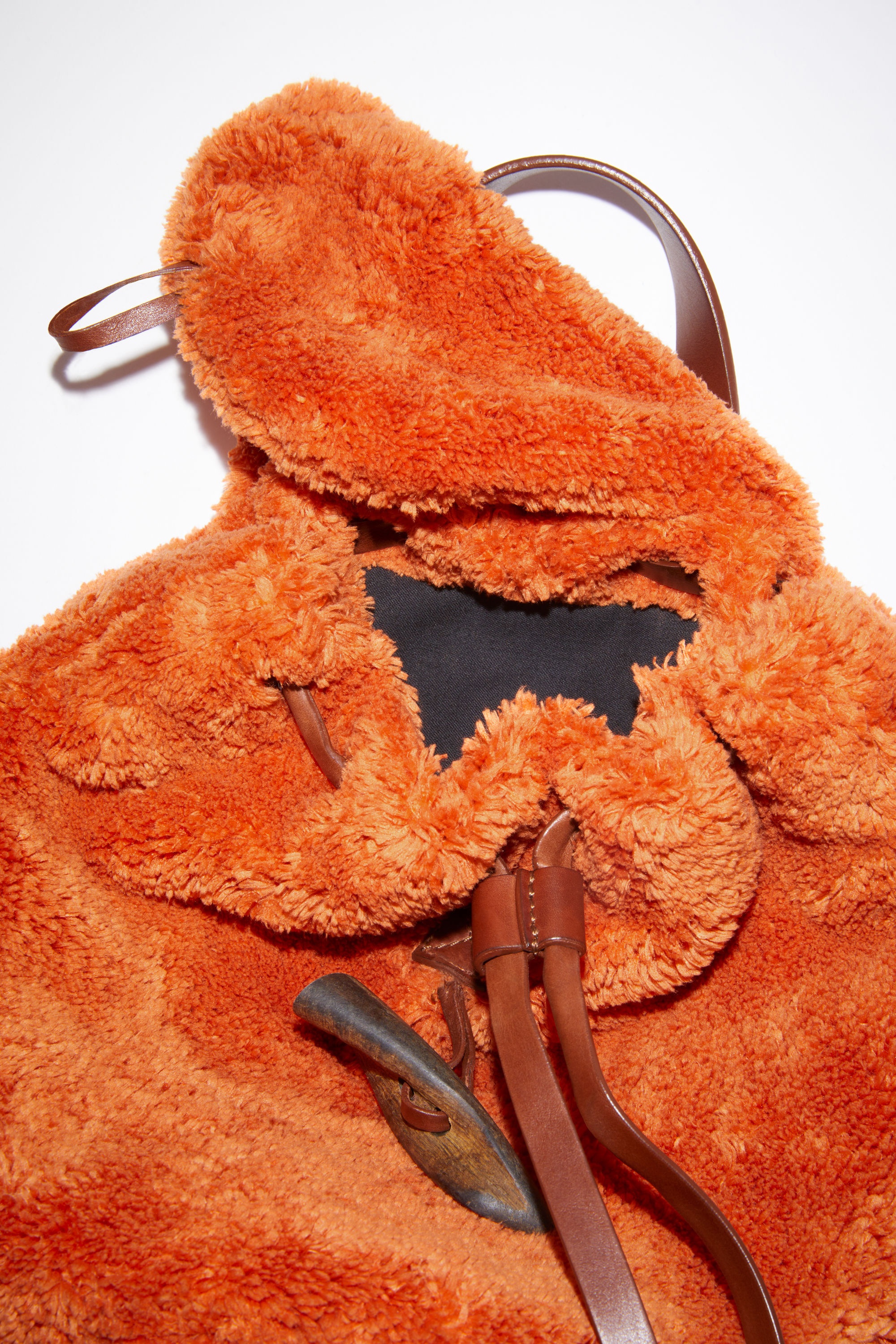 Furry fleece backpack - Orange - 5