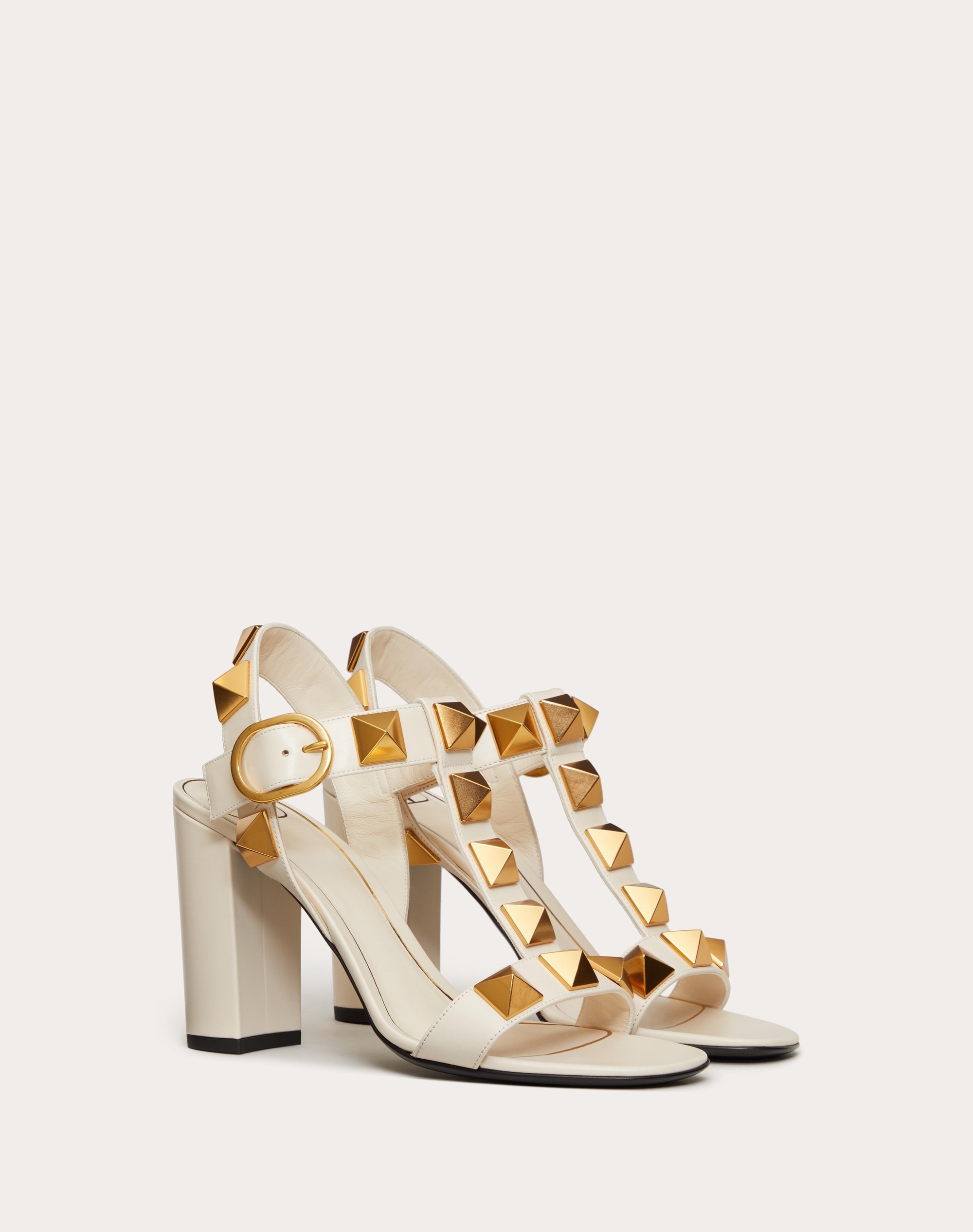 Valentino ROMAN STUD CALFSKIN SANDAL 90 MM | valentino