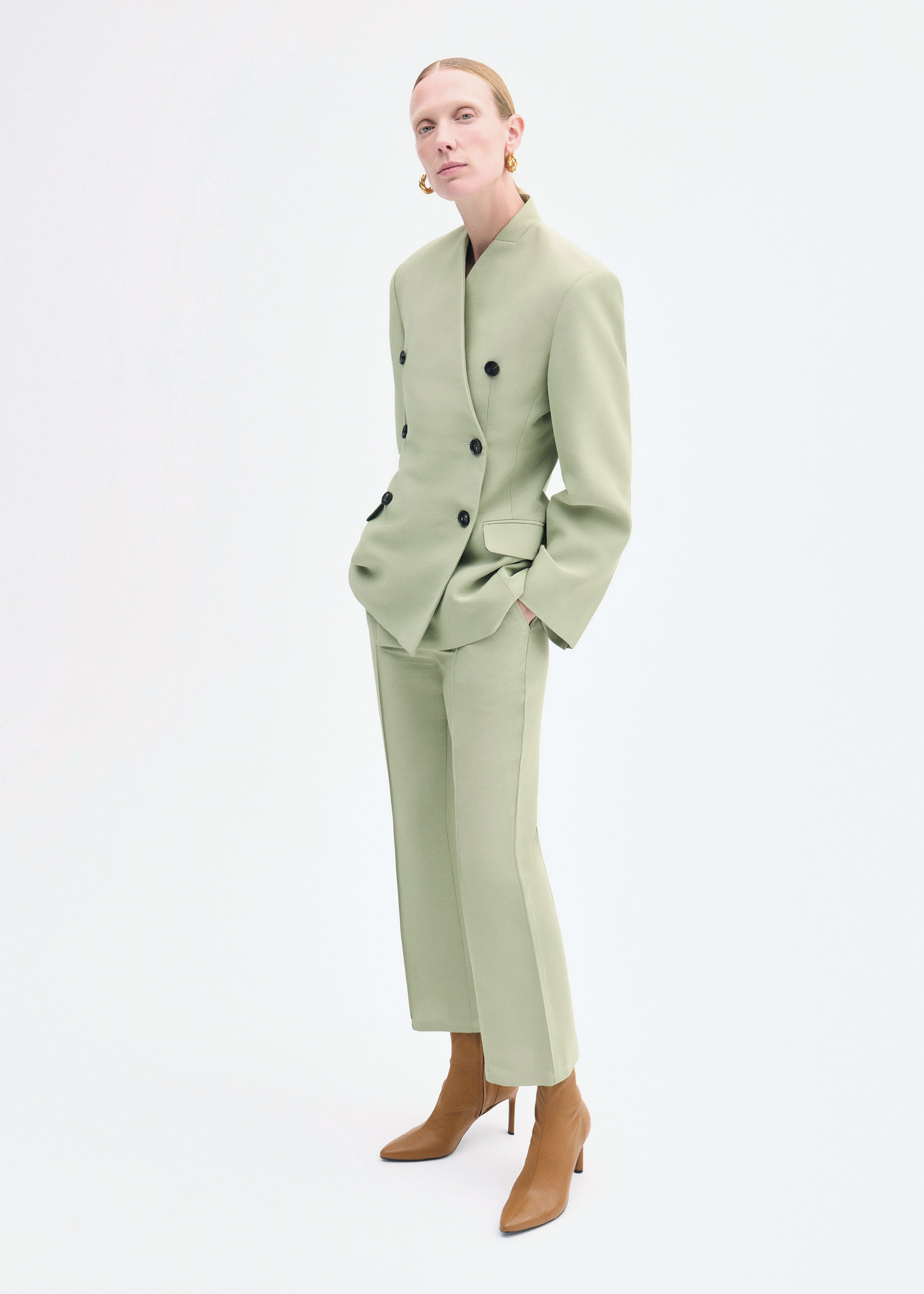 Sculptural Collarless Jacket - 3