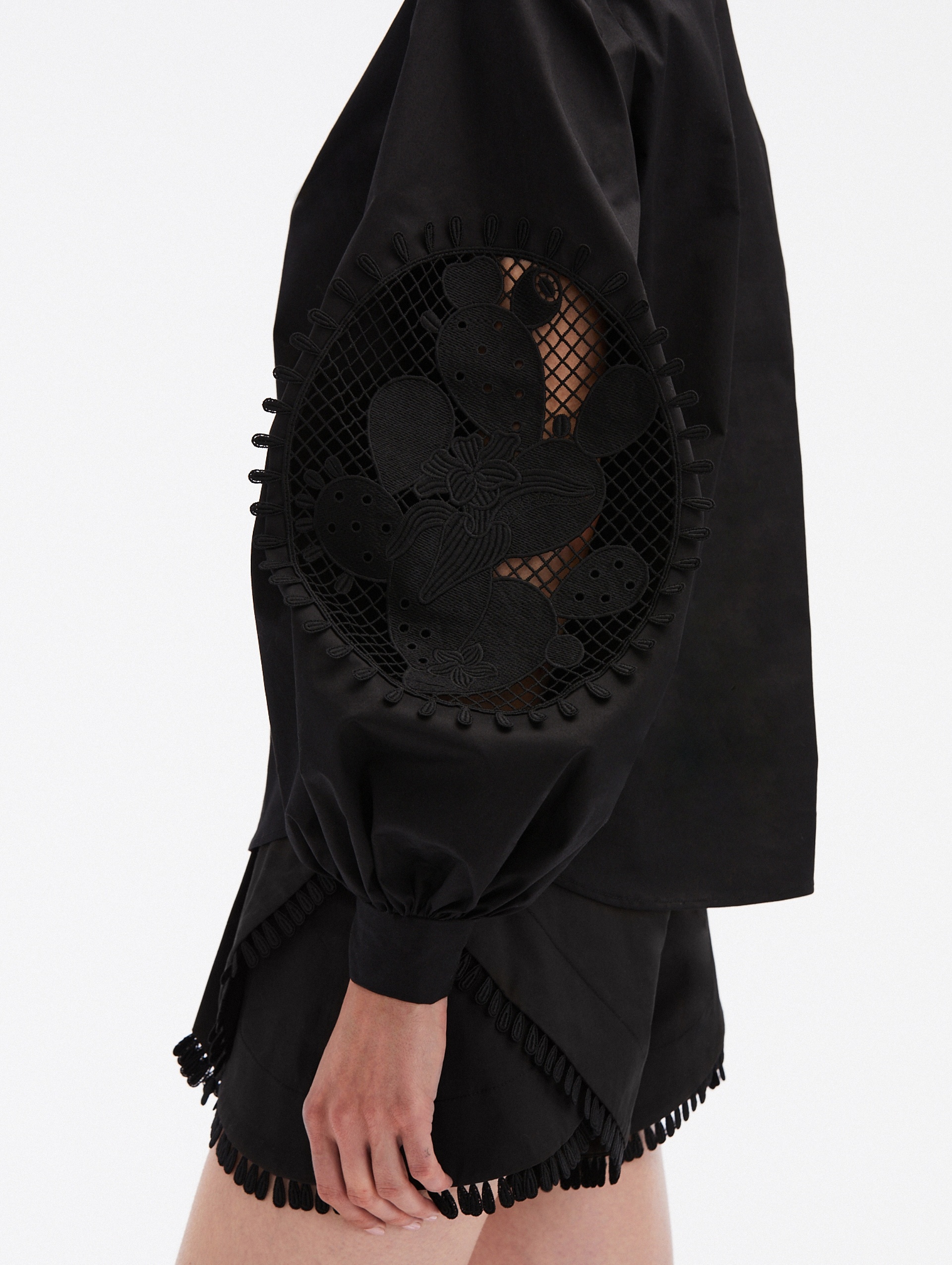 CACTUS EYELET GUIPURE INSET BLOUSE - 4
