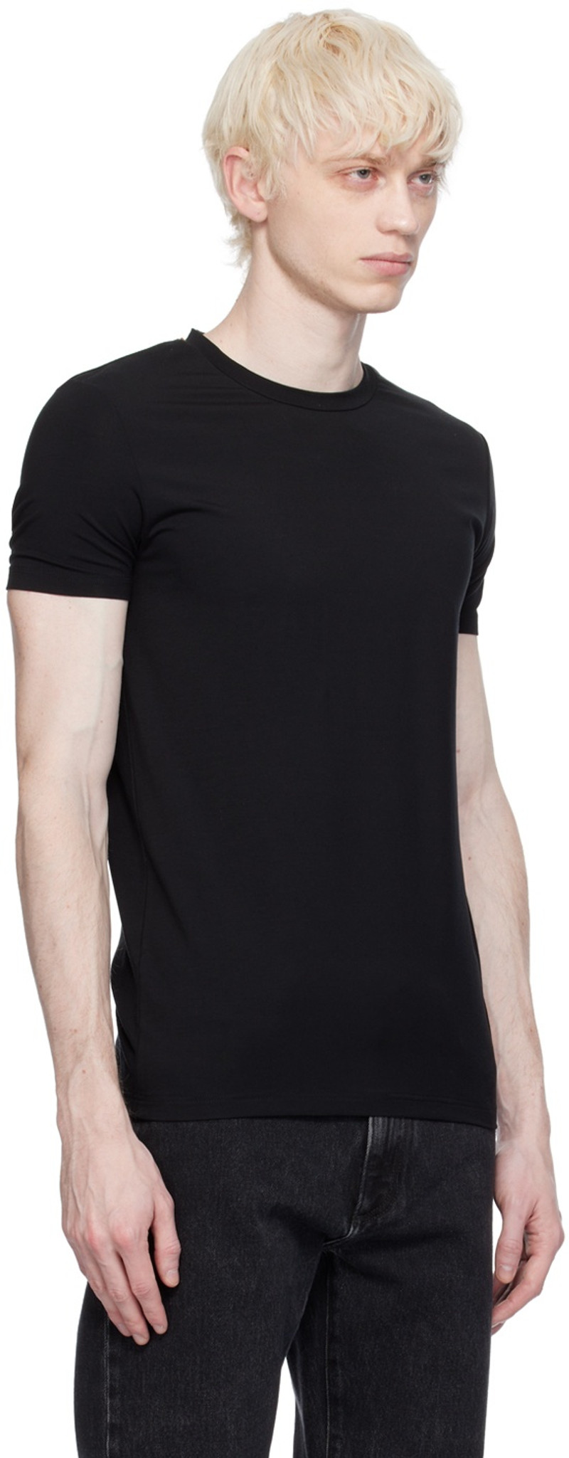 ZEGNA Black Round Neck T-Shirt outlook