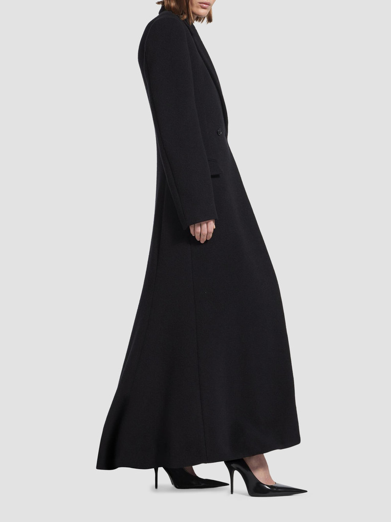 Women's Godet Maxi Coat - Black 4