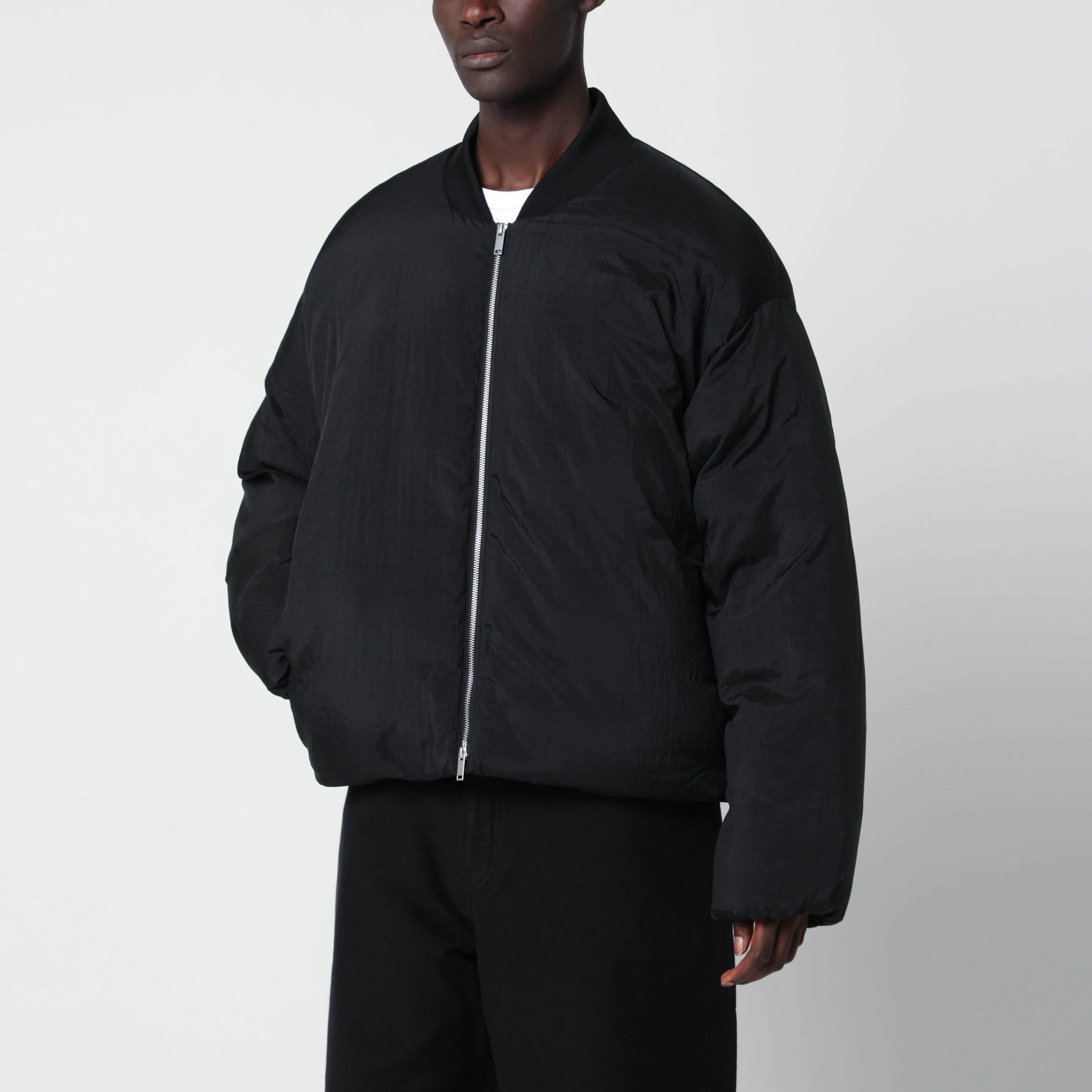 Frye Black Nylon Bomber Jacket - 1