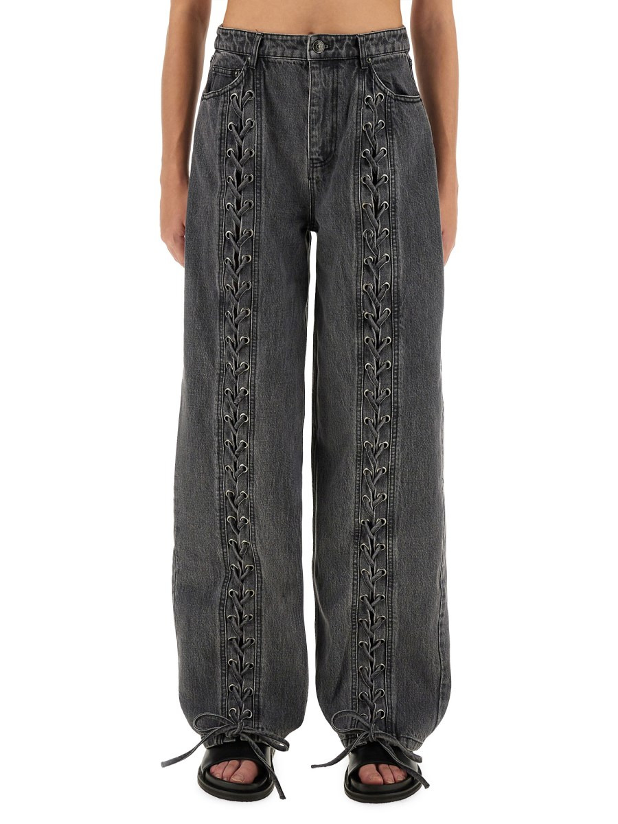 DENIM PANTS WITH LACES - 1