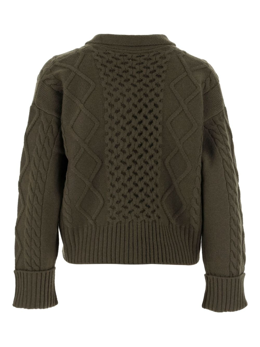 cable-knit buttoned-up cardigan - 2