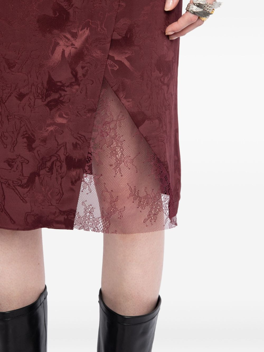floral-lace horse-motif skirt - 5