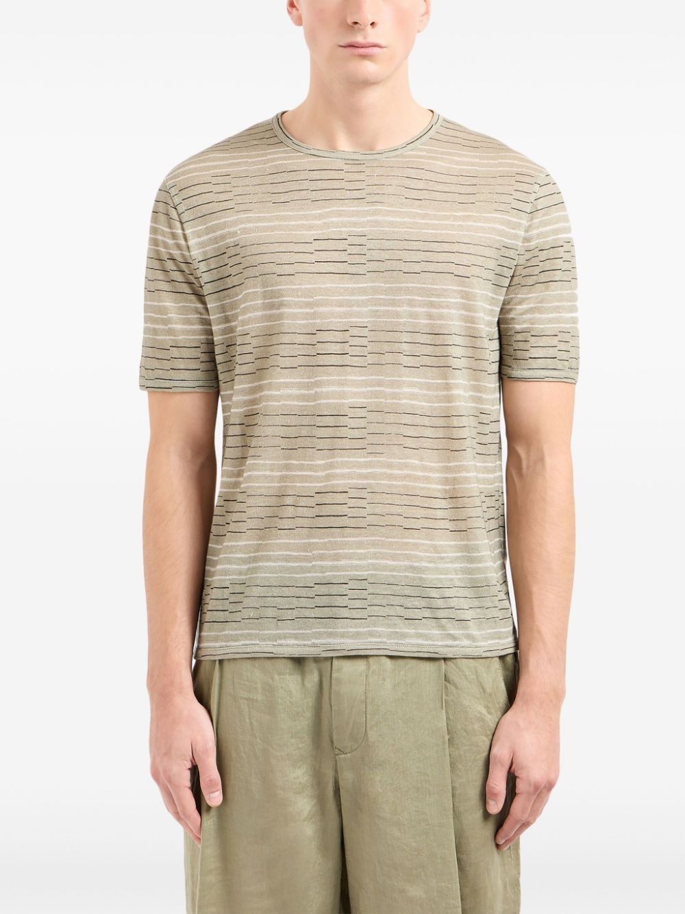 striped linen T-shirt - 2