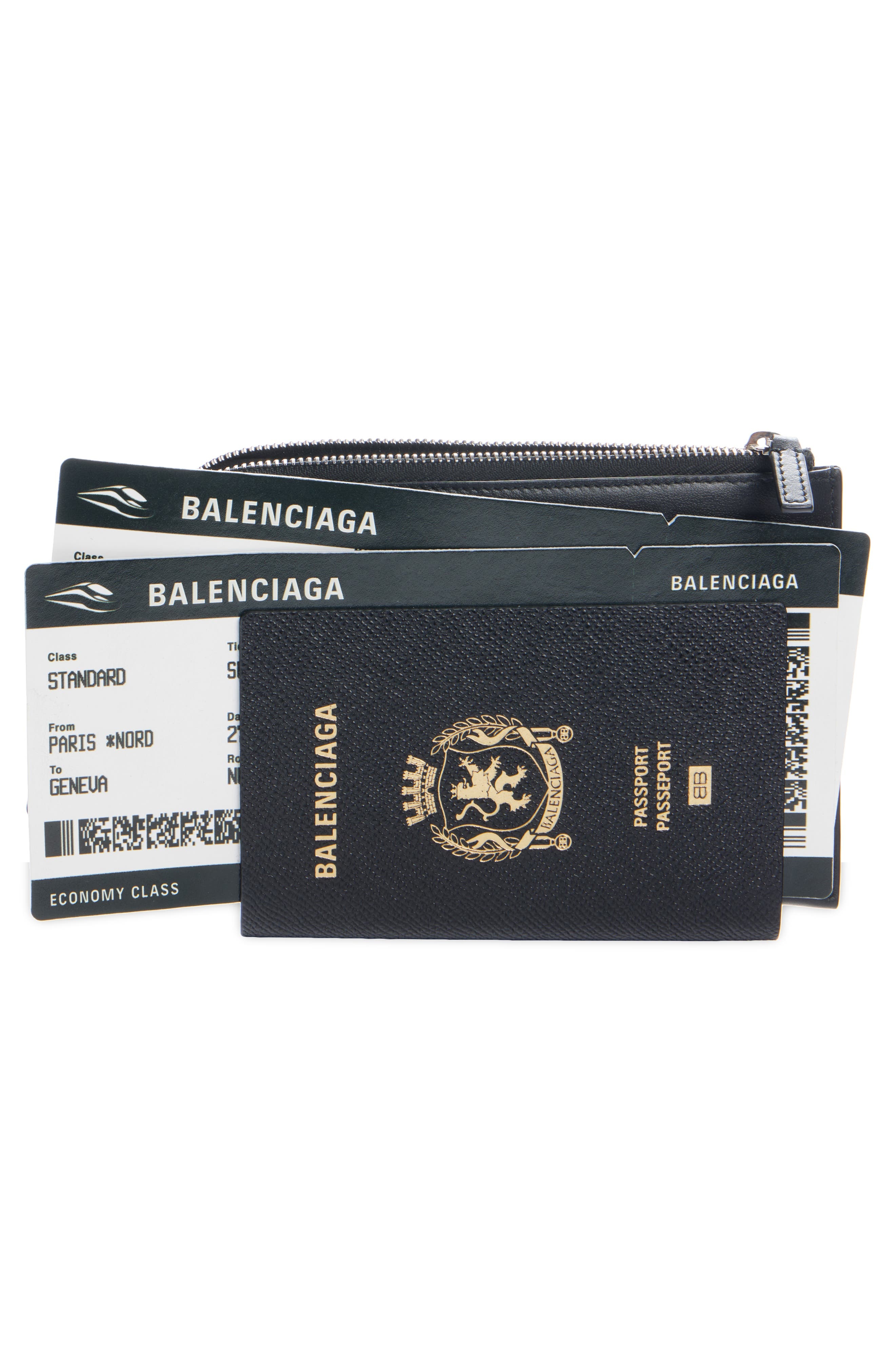 Balenciaga Passport Leather Phone Case in Black at Nordstrom - 2