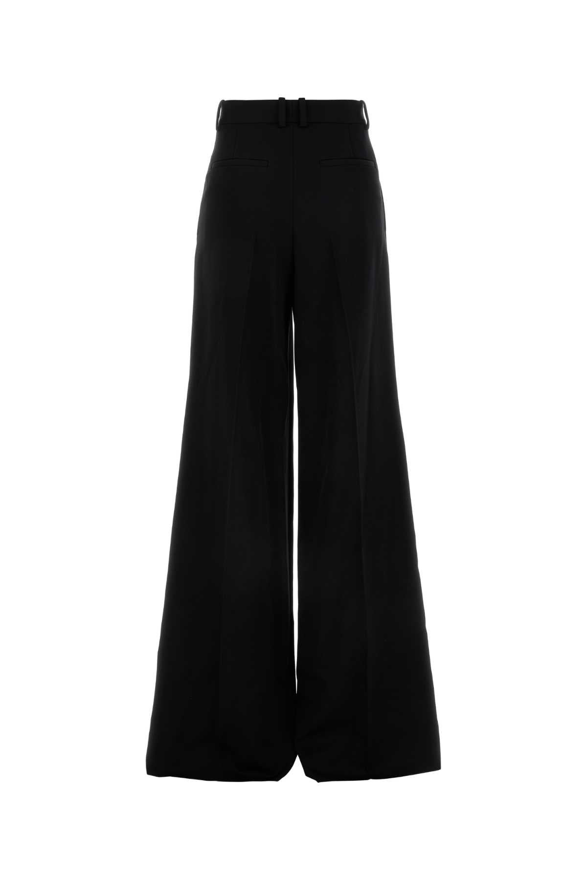 Saint Laurent Women Black Wool Wide-Leg Pant - 2